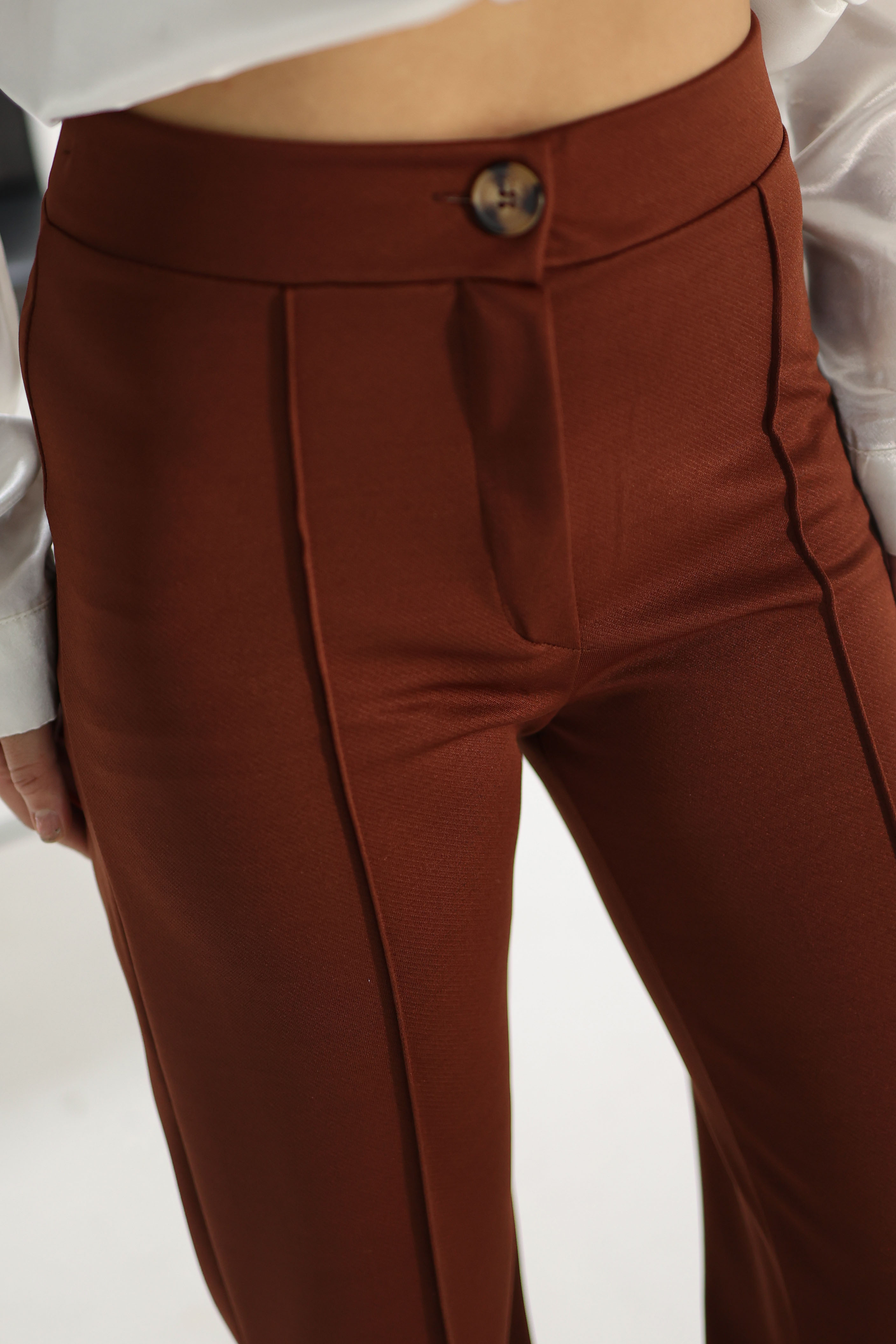 Şeritli Pantolon Kiremit - 26532 - 5
