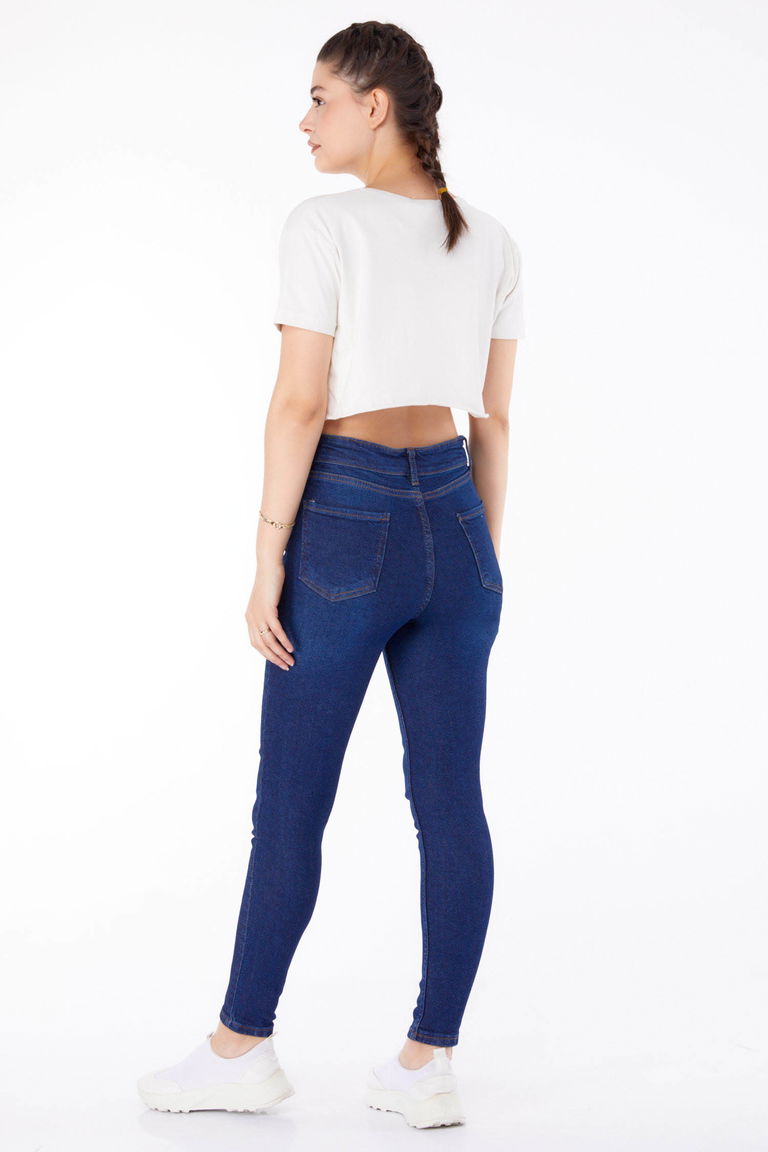 Yüksel Bel Sıkınıy Kot Pantolon Kotrengi - 25179 - TOFİSA