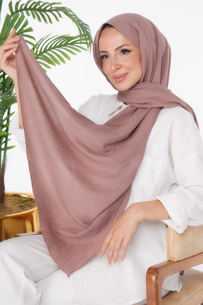 Düz Orta Kadın Koyu Gul Soft Pamuk Şal - 23352 
