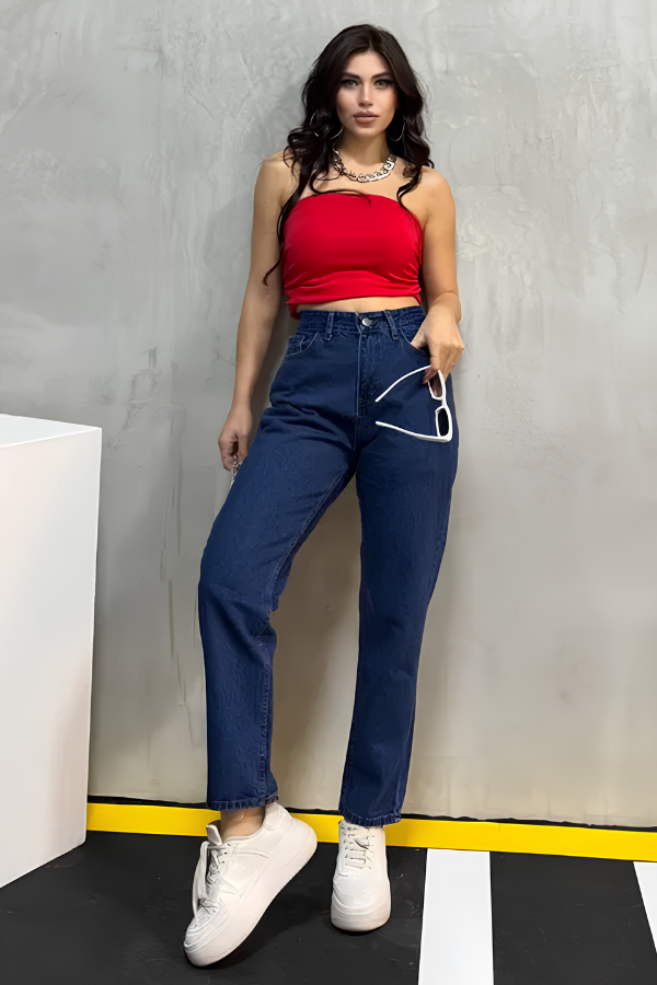 Mom Kot Pantolon Koyu Mavi - 13360 - TOFİSA