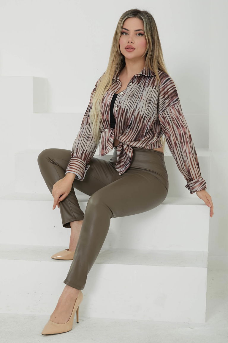 Deri Tayt Koyu Vizon - 26726 - TOFİSA