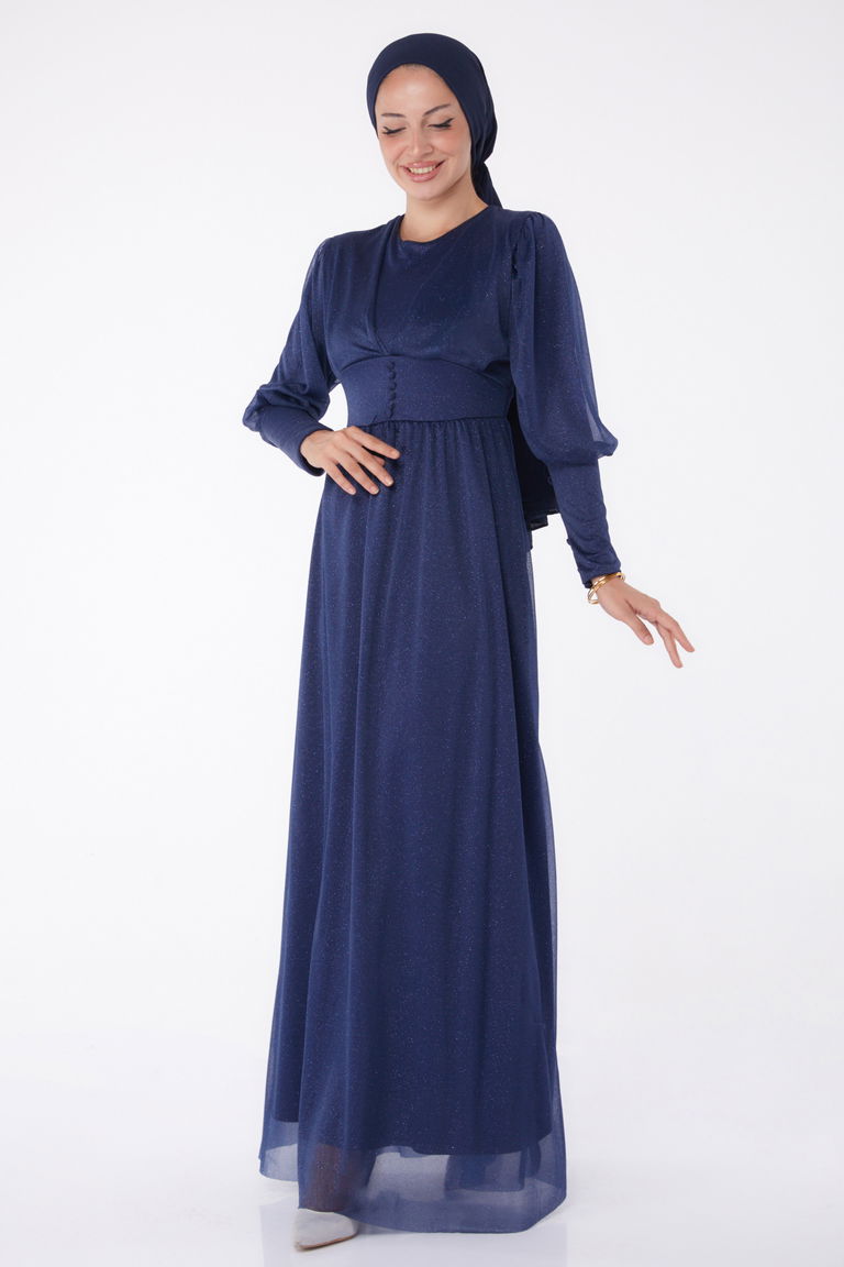 Abiye Elbise Lacivert - 11003 - TOFİSA