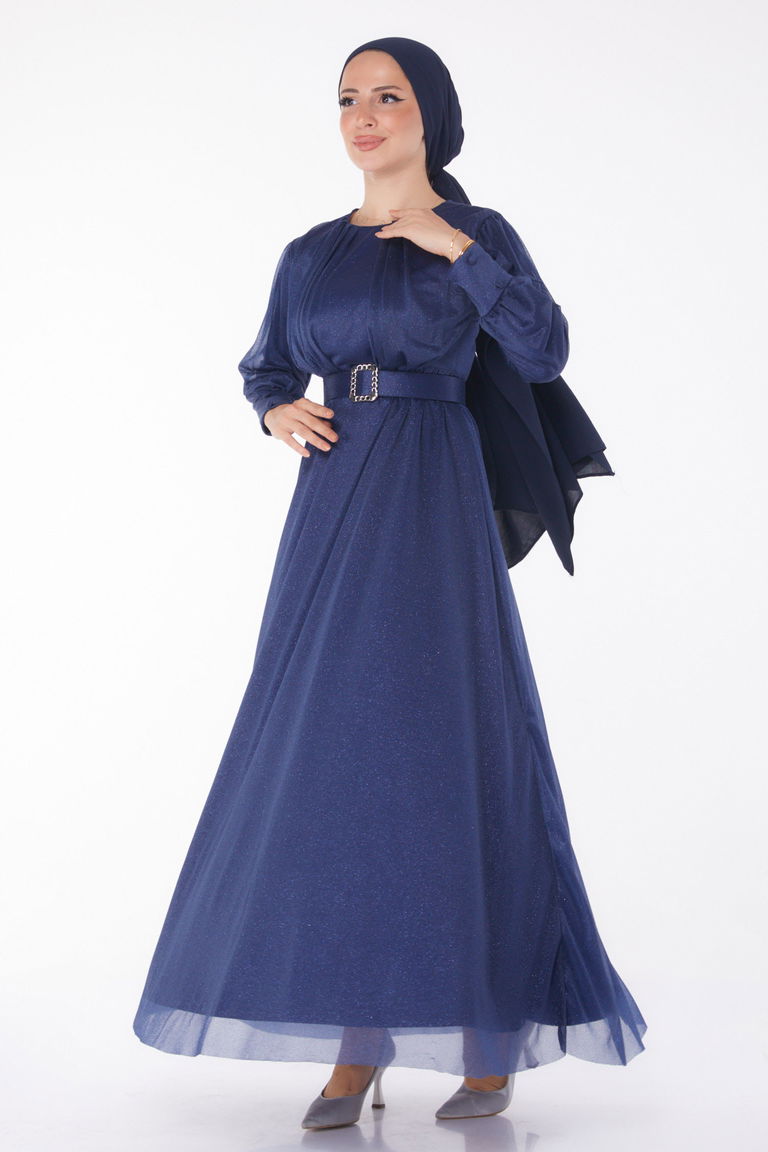 Abiye Elbise Lacivert - 11005 - TOFİSA
