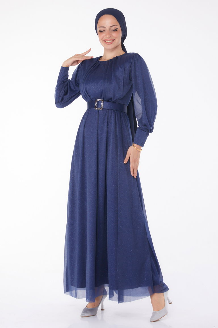 Abiye Elbise Lacivert - 11005 - TOFİSA