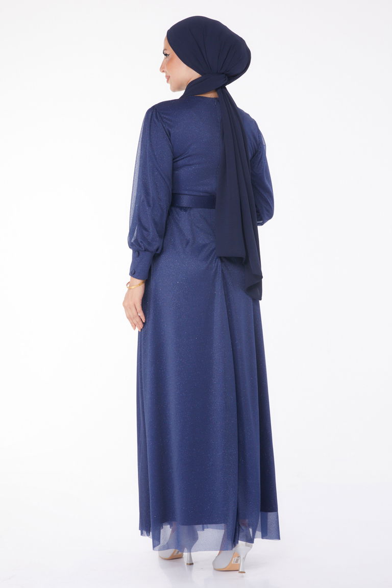 Abiye Elbise Lacivert - 11005 - TOFİSA