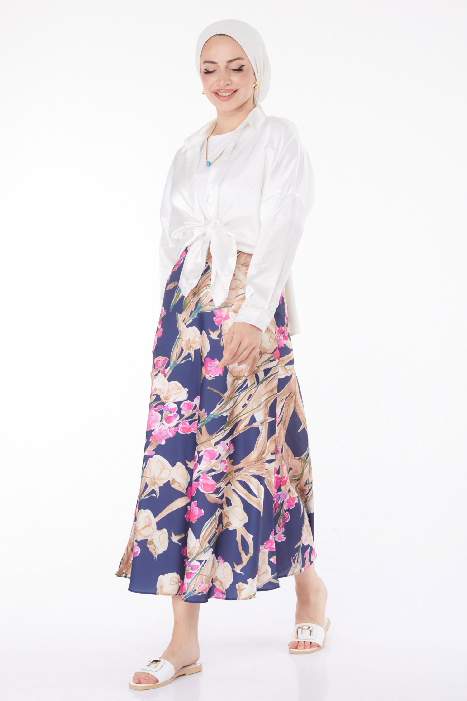 Desnli Etek Lacivert - 25891 - 2