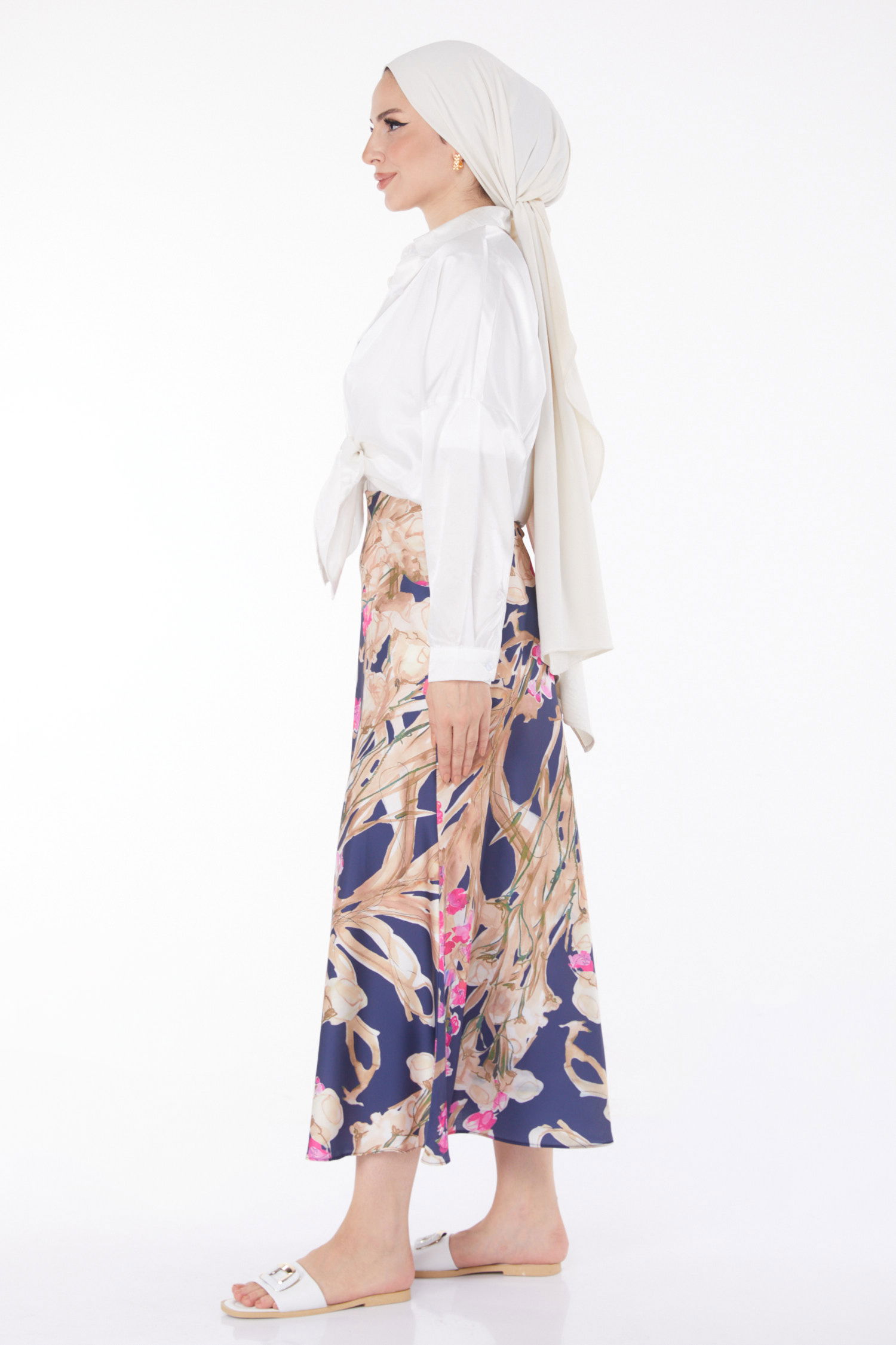 Desnli Etek Lacivert - 25891 - 4