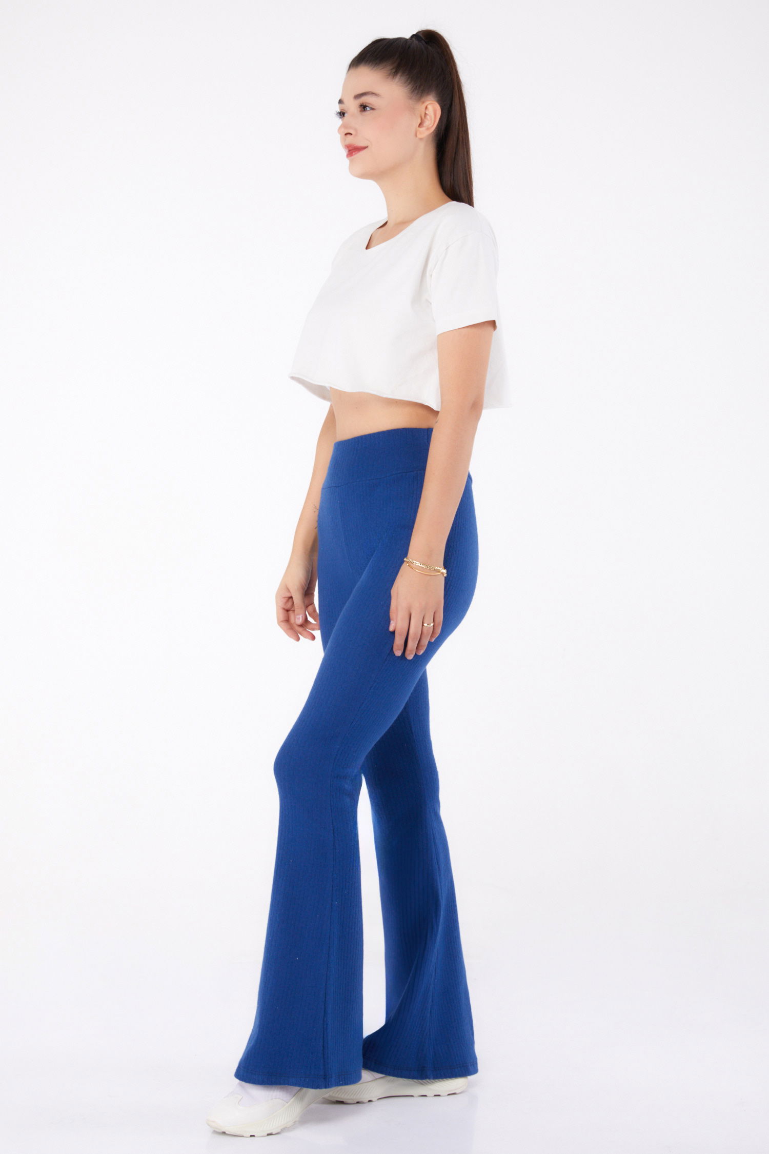 İspanyol Paça Spor Pantolon Lacivert - 26316 - 3
