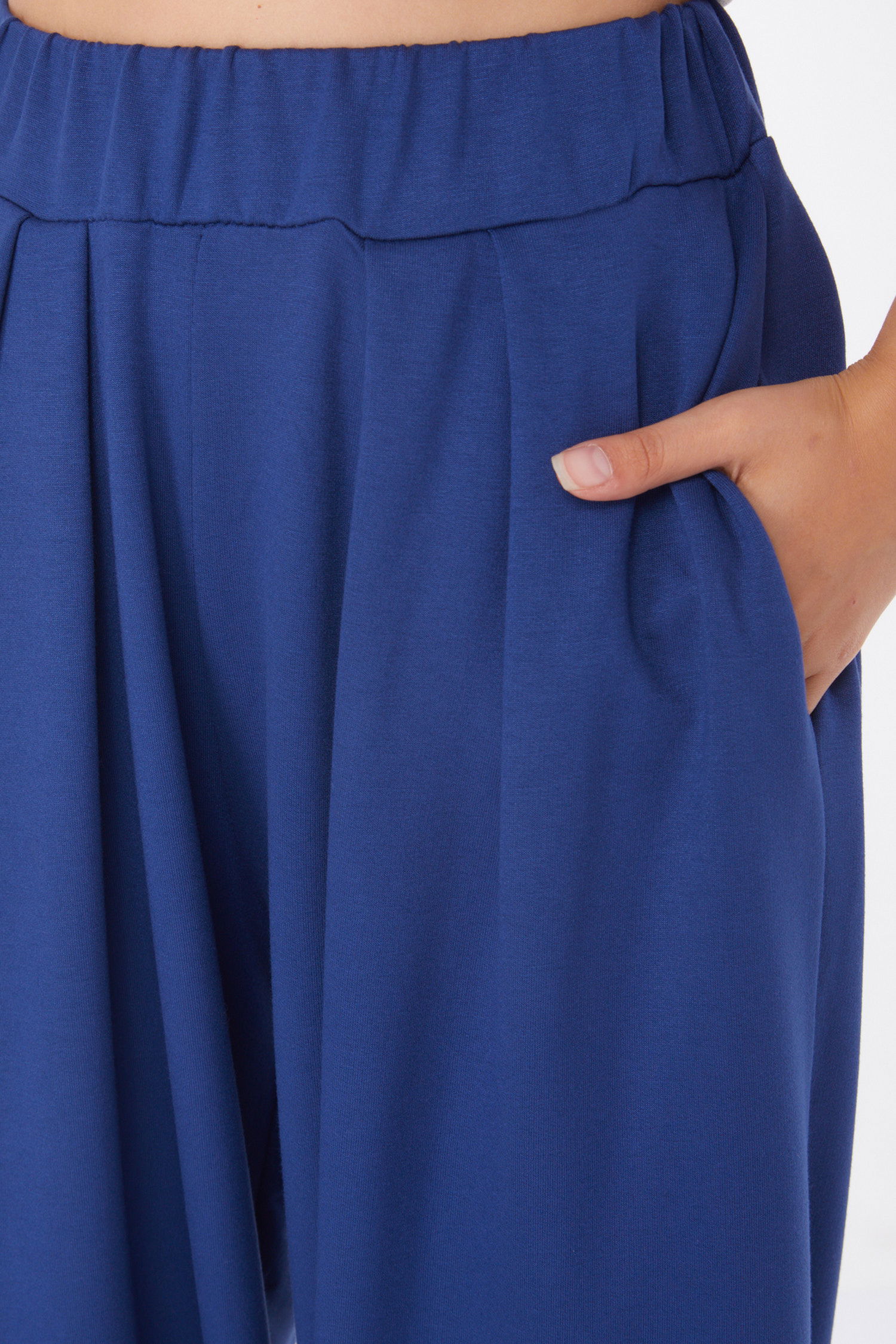 Düz Orta Kadın Lacivert Şalvar Pantolon - 25920 - 5