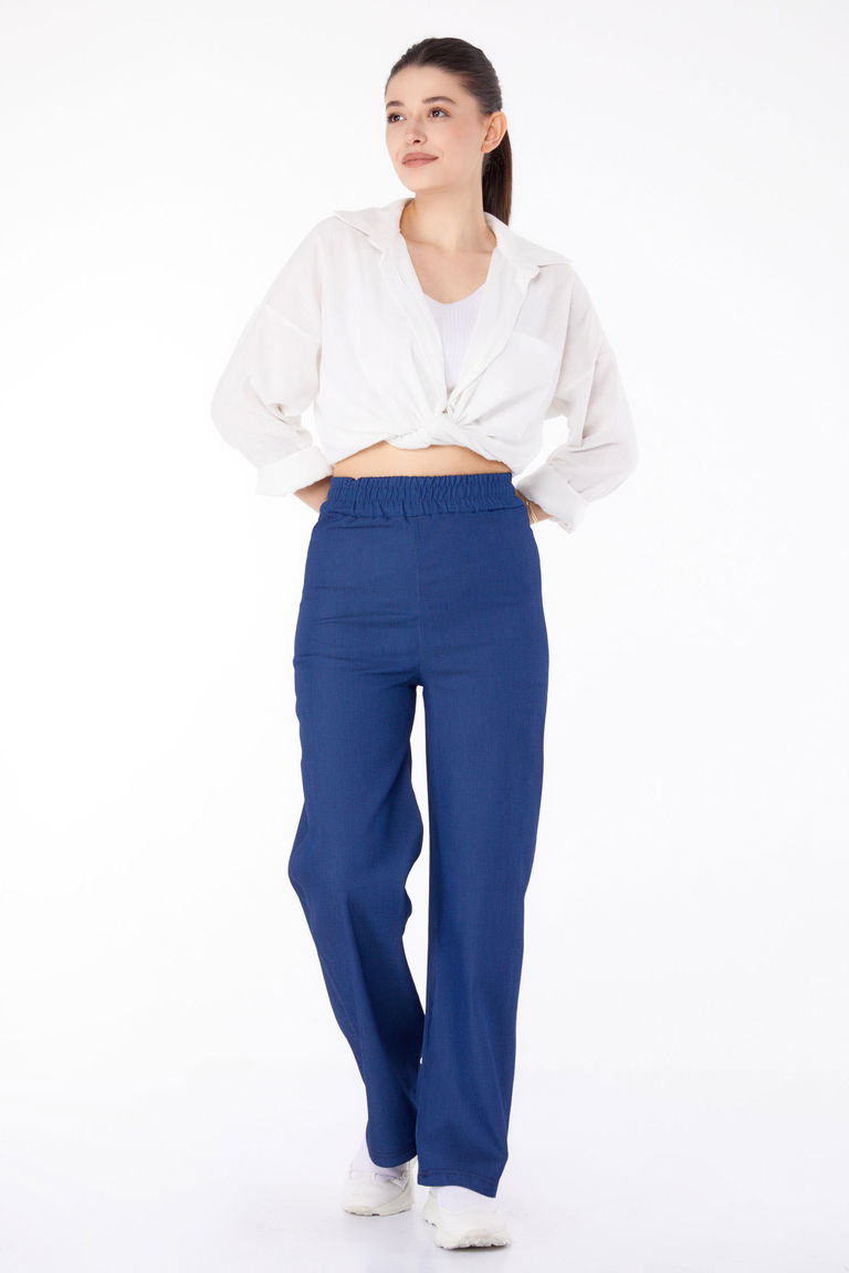 Beli Lastikli Kot Patolon Mavi - 25637 - TOFİSA