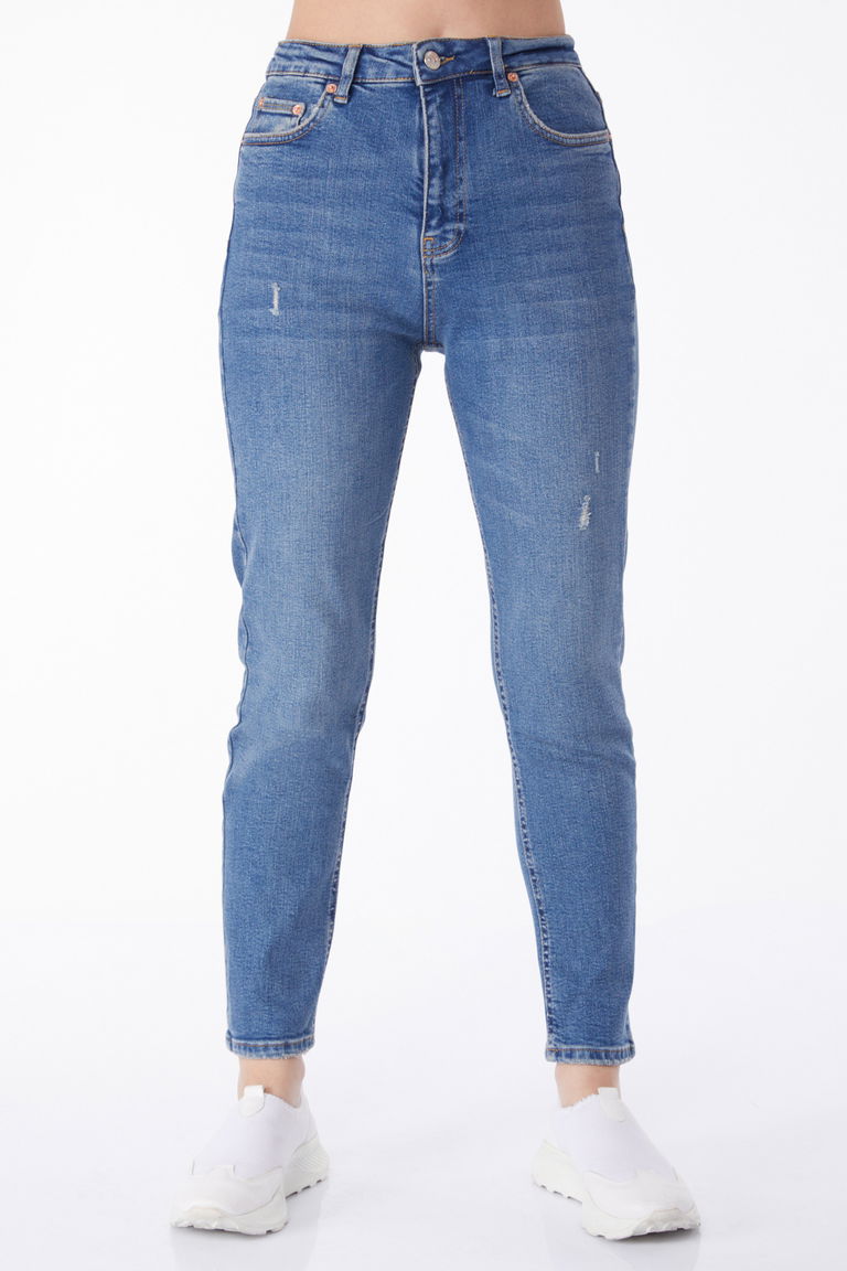 Lazerli Kot Pantolon Mavi - 50002 - TOFİSA