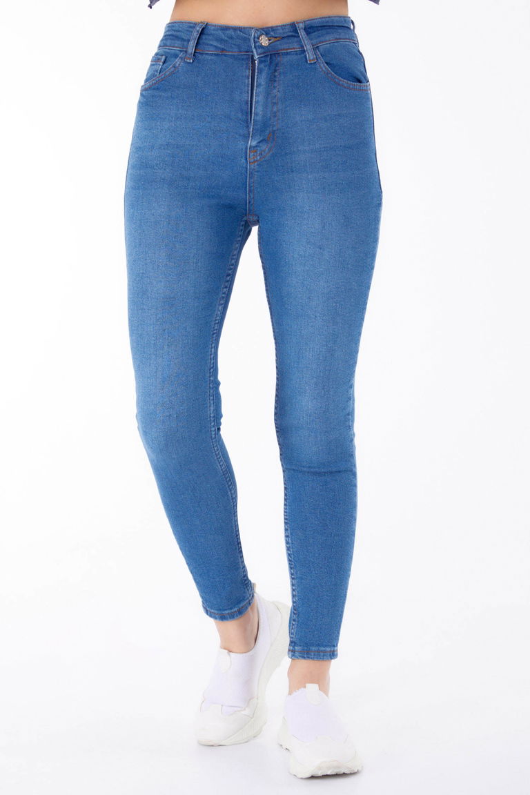 Yüksel Bel Sıknıy Kot Pantolon Mavi - 25180 - TOFİSA