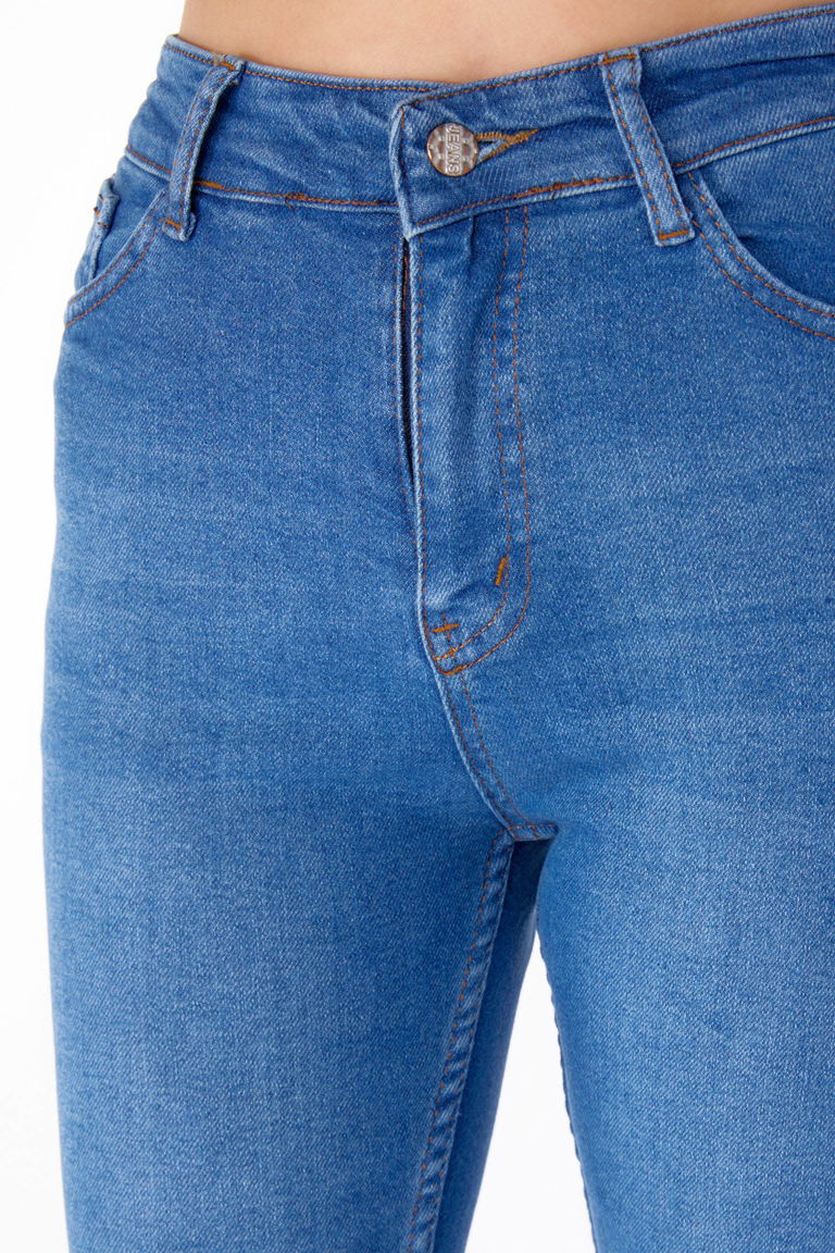 Yüksel Bel Sıknıy Kot Pantolon Mavi - 25180 - TOFİSA