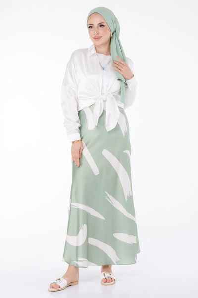 Desnli Etek Mint - 25890 