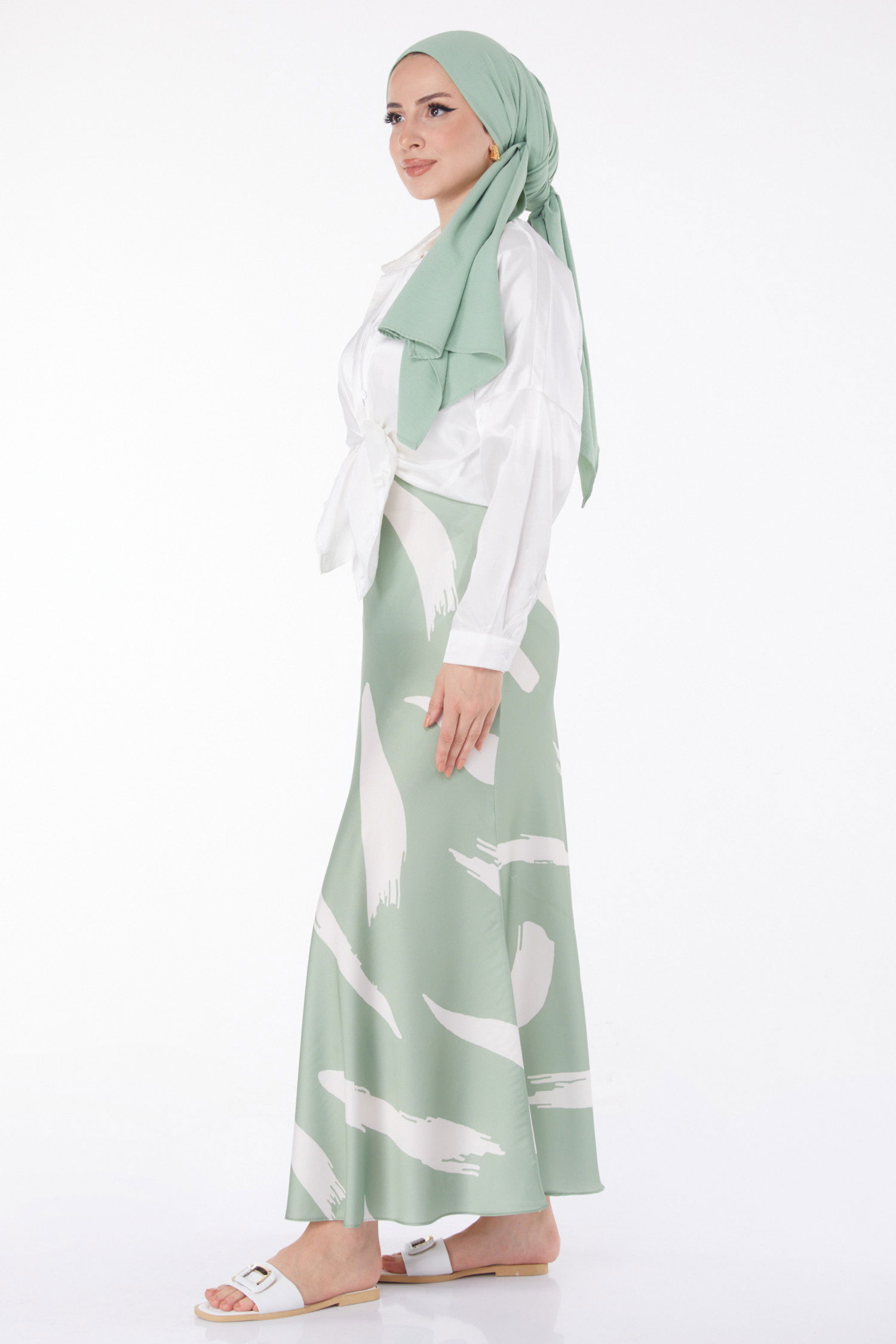 Desnli Etek Mint - 25890 - 4