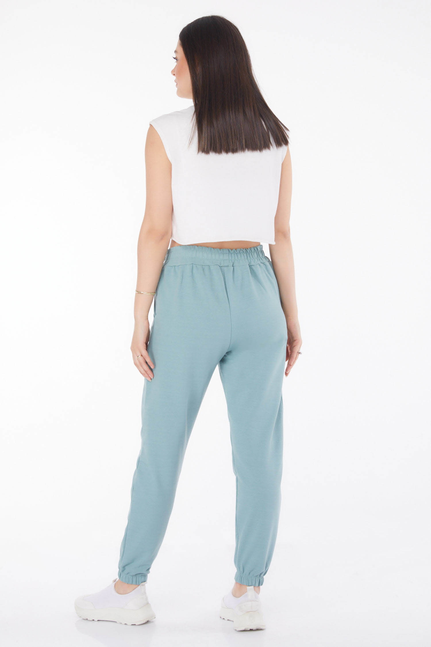 Düz Orta Kadın Mint Eşofman Altı - 25705 - 4