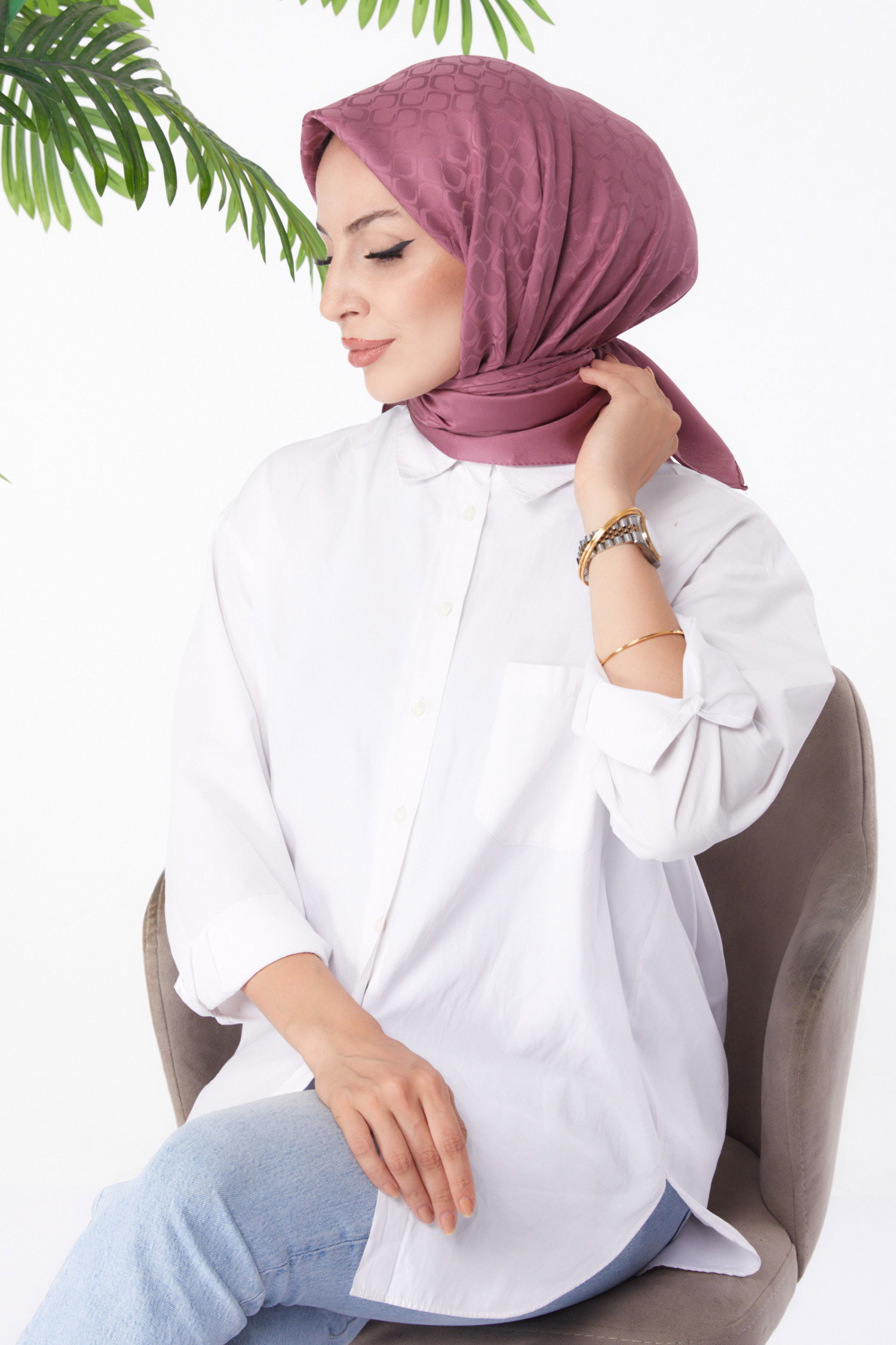 Janjanlı Eşarp Mürdüm - 26150 - 3