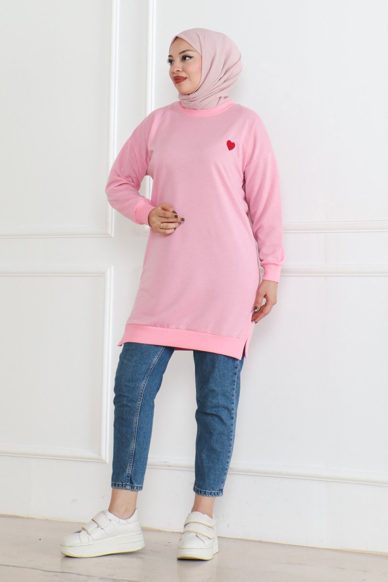 Kalpli Tunik Pembe - 26604 - 1