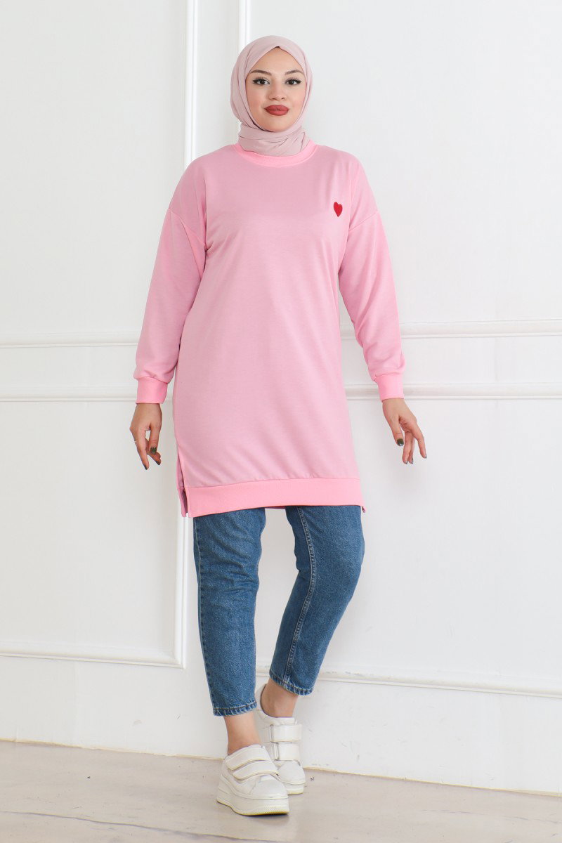 Kalpli Tunik Pembe - 26604 - 2