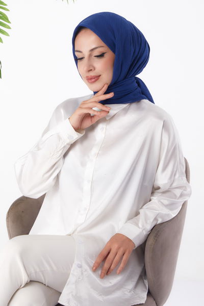 Düz Orta Kadın Saks Eşarp - 26017 