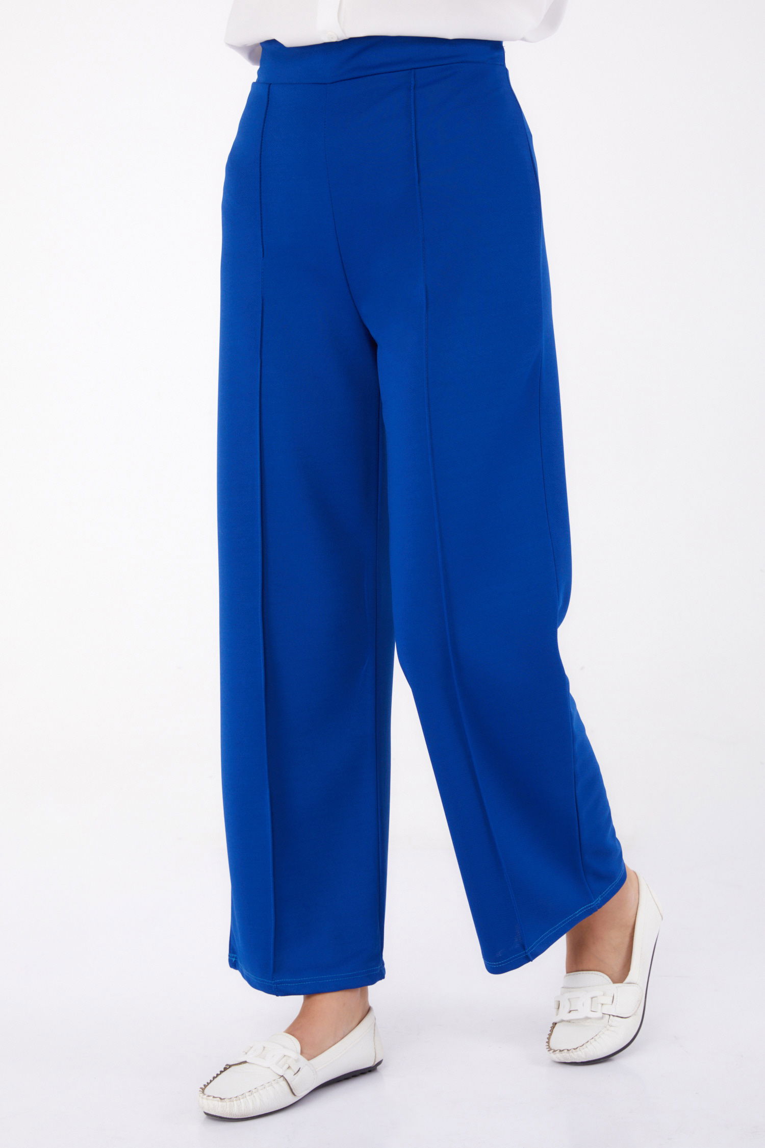 Düz Orta Kadın Saks Pantolon - 23868 - 3