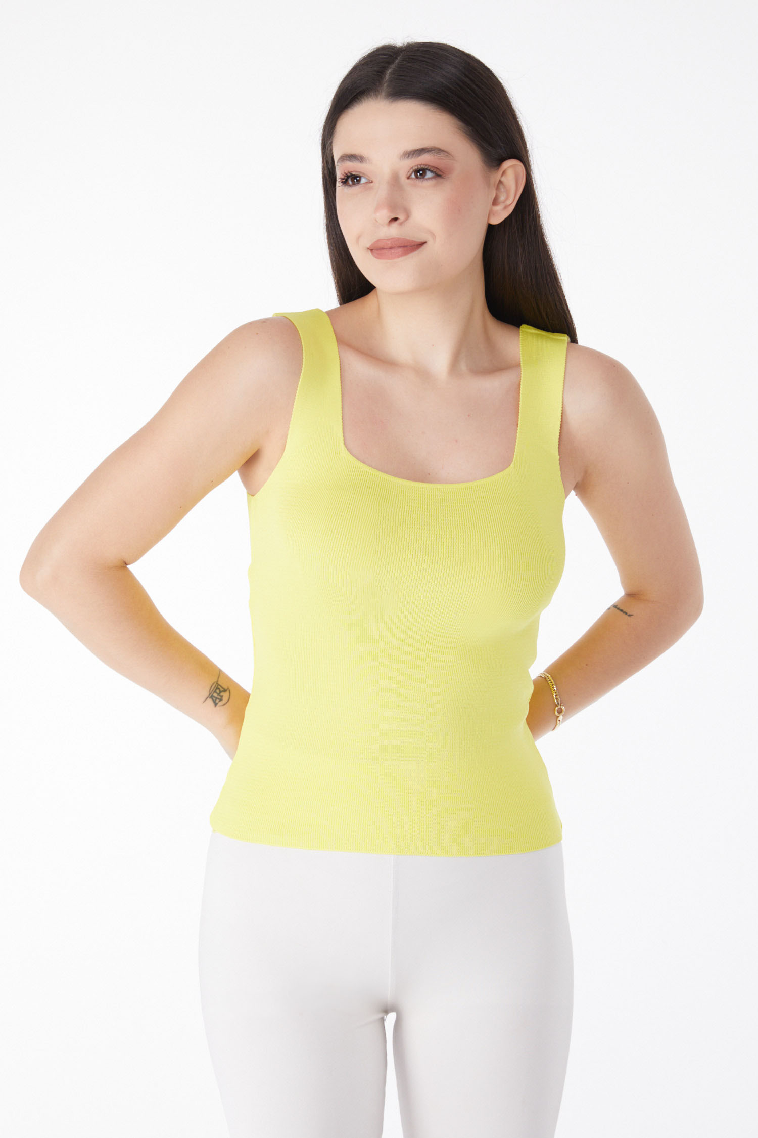 Yazlık Triko Crop Sari - 25220 - 2