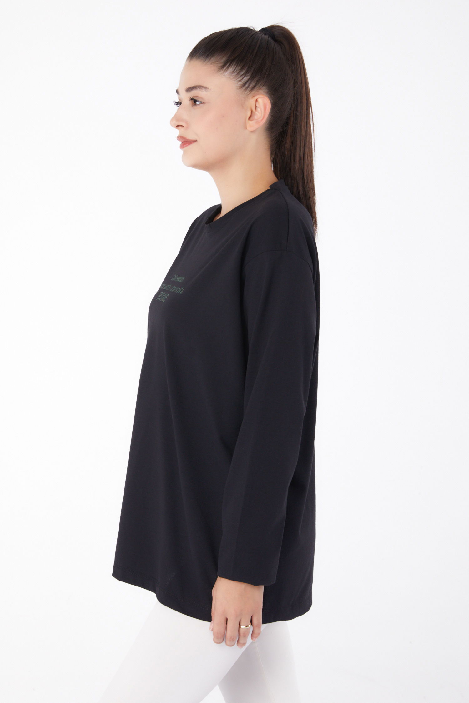 Baskılı Sweat Siyah - 26264 - 4