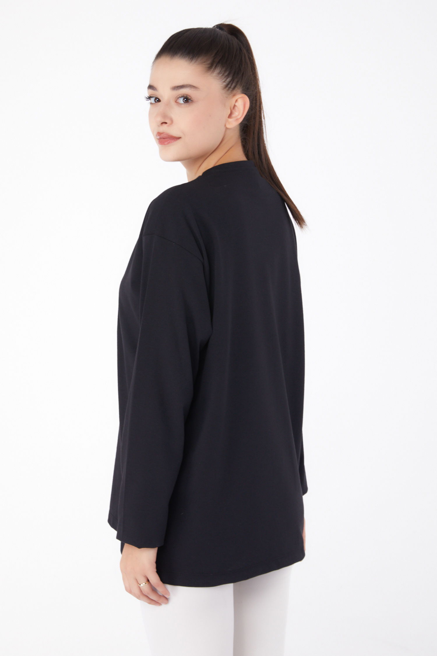 Baskılı Sweat Siyah - 26264 - 5