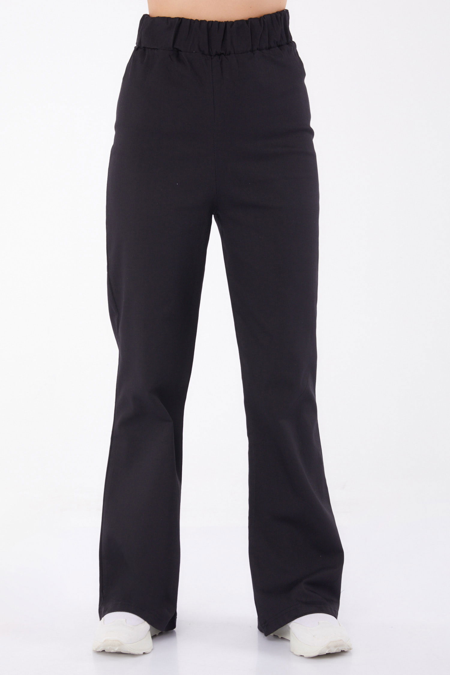 Beli Lastikli Kot Pantolon Siyah - 25309 - 2