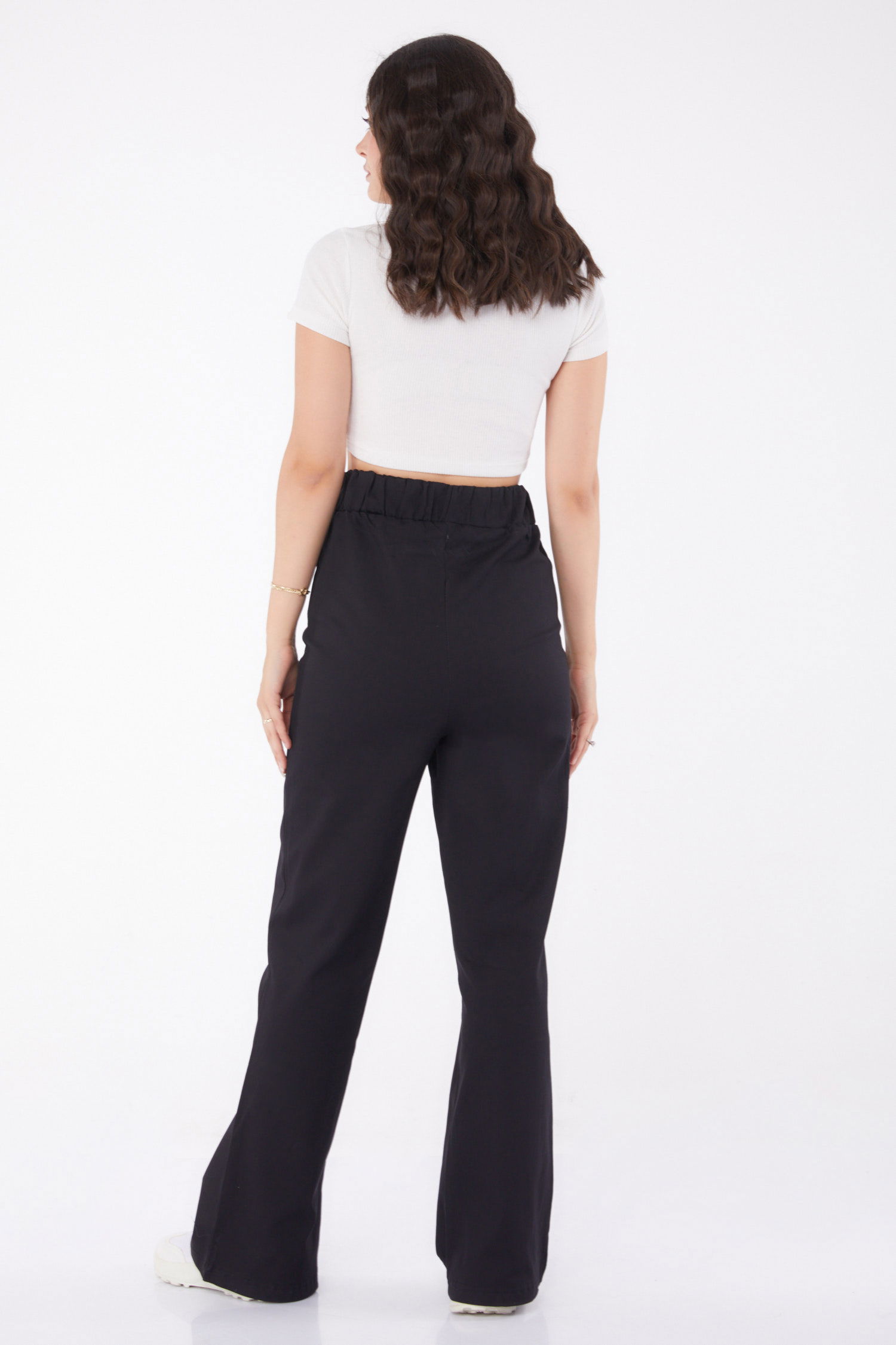 Beli Lastikli Kot Pantolon Siyah - 25309 - 4