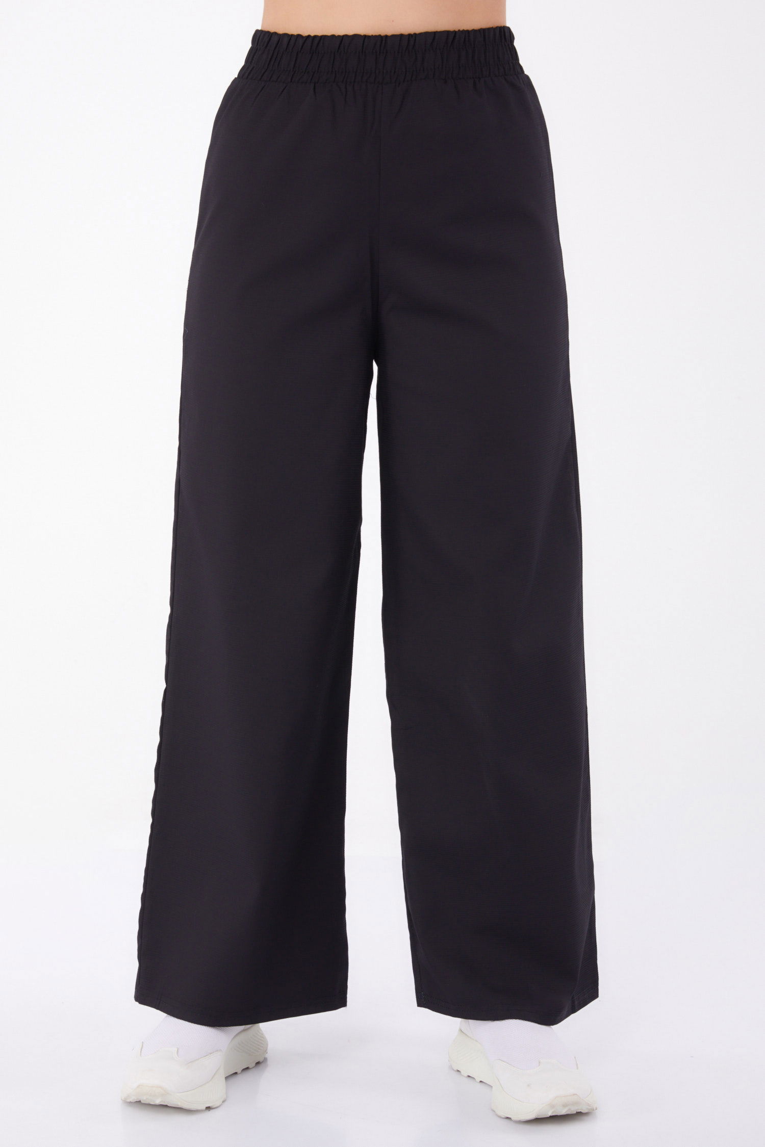 Beli Lastikli Kumaş Pantolon Siyah - 25645 - 8