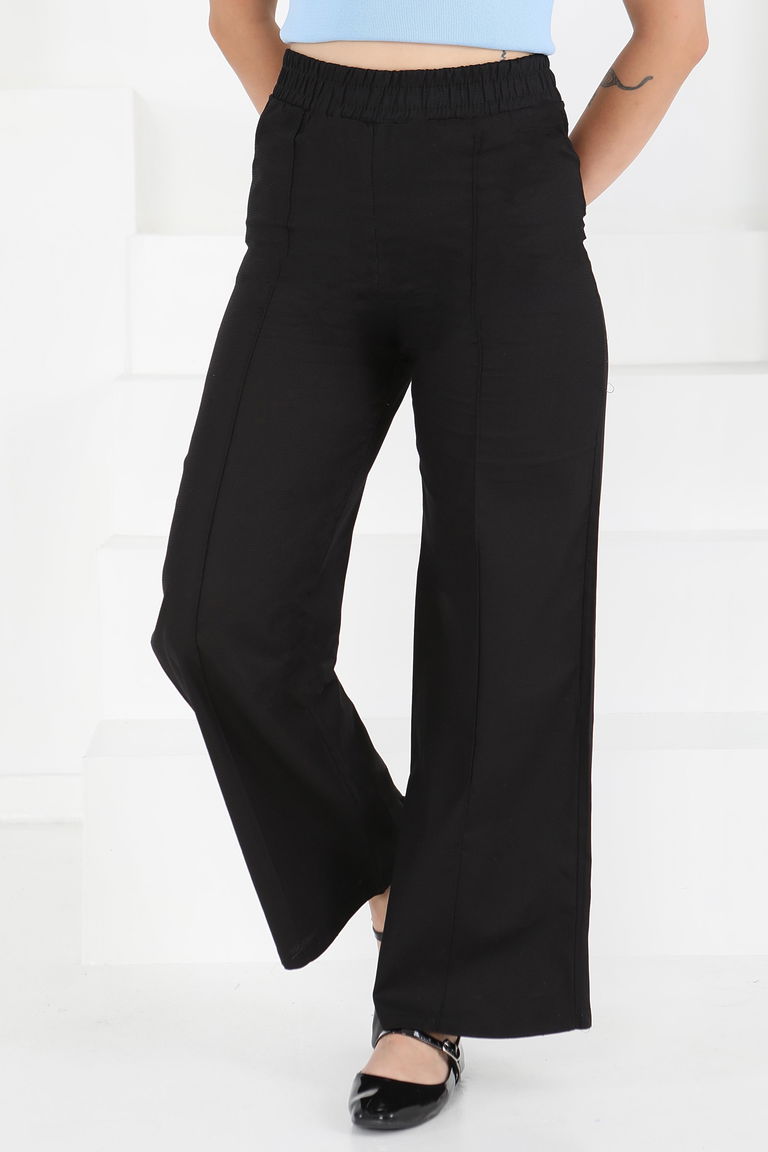 Bol Paça Pantolon Siyah - 25795 - TOFİSA