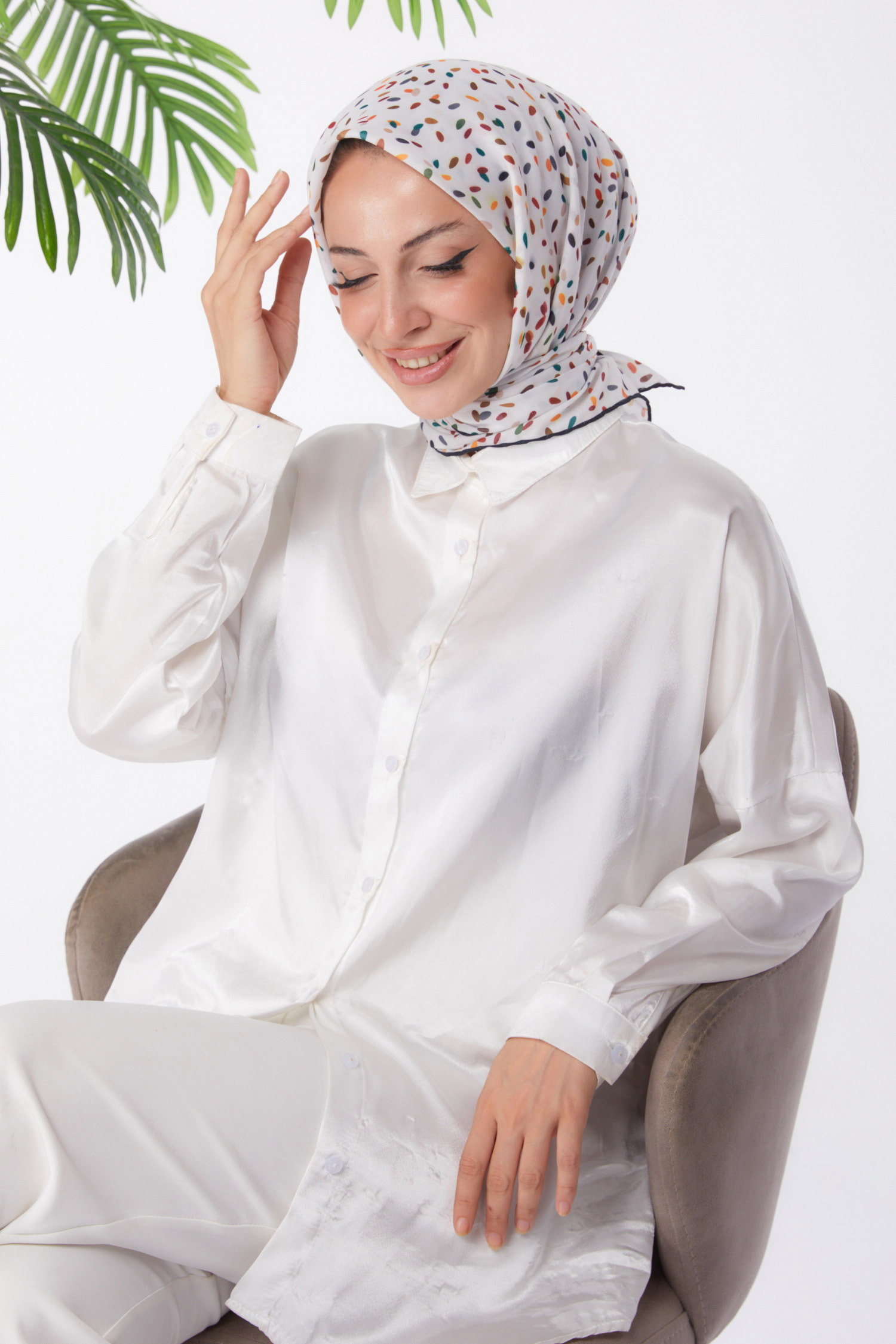 Desenli Eşarp Siyah - 25972 - 2