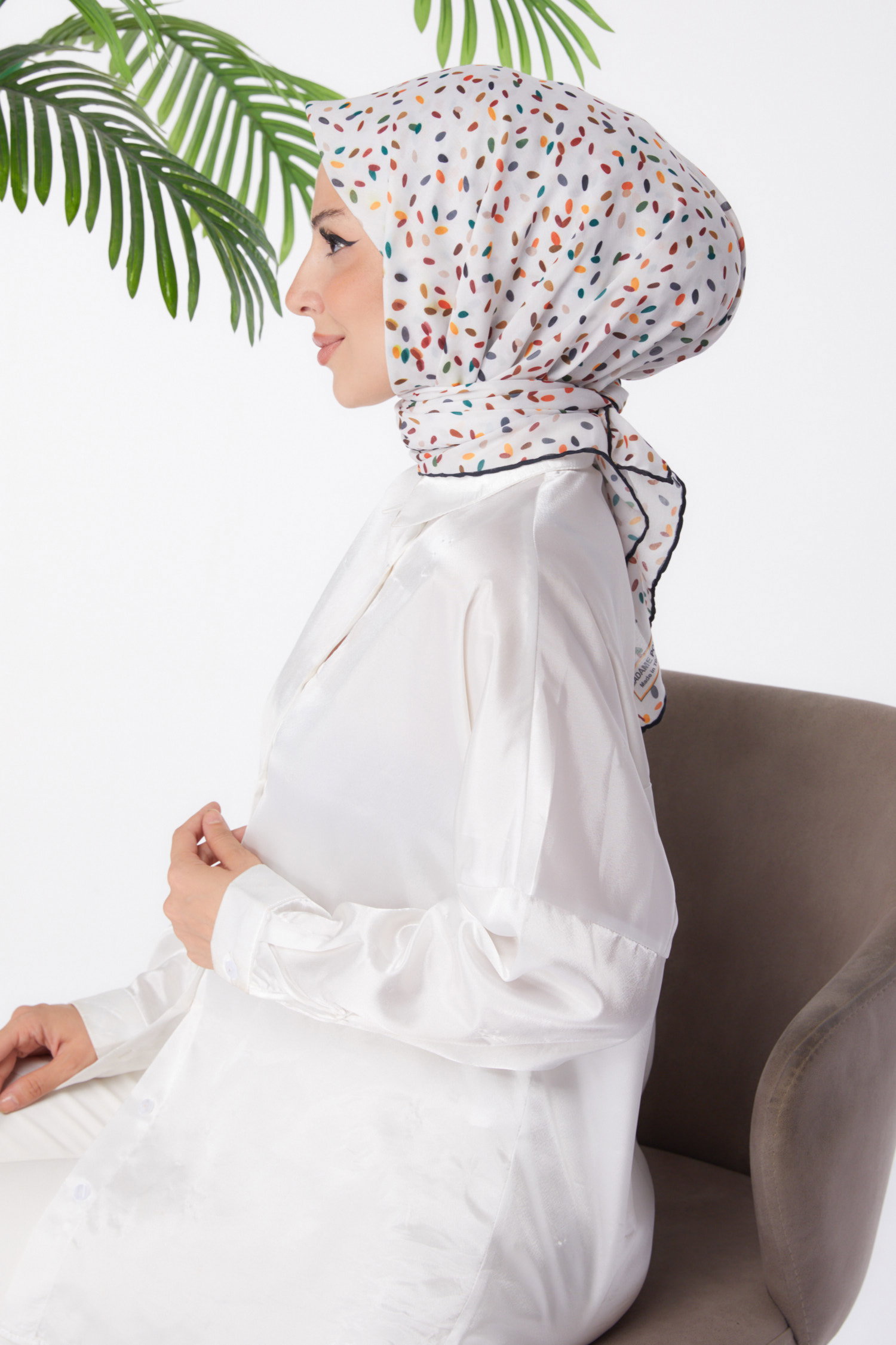 Desenli Eşarp Siyah - 25972 - 4