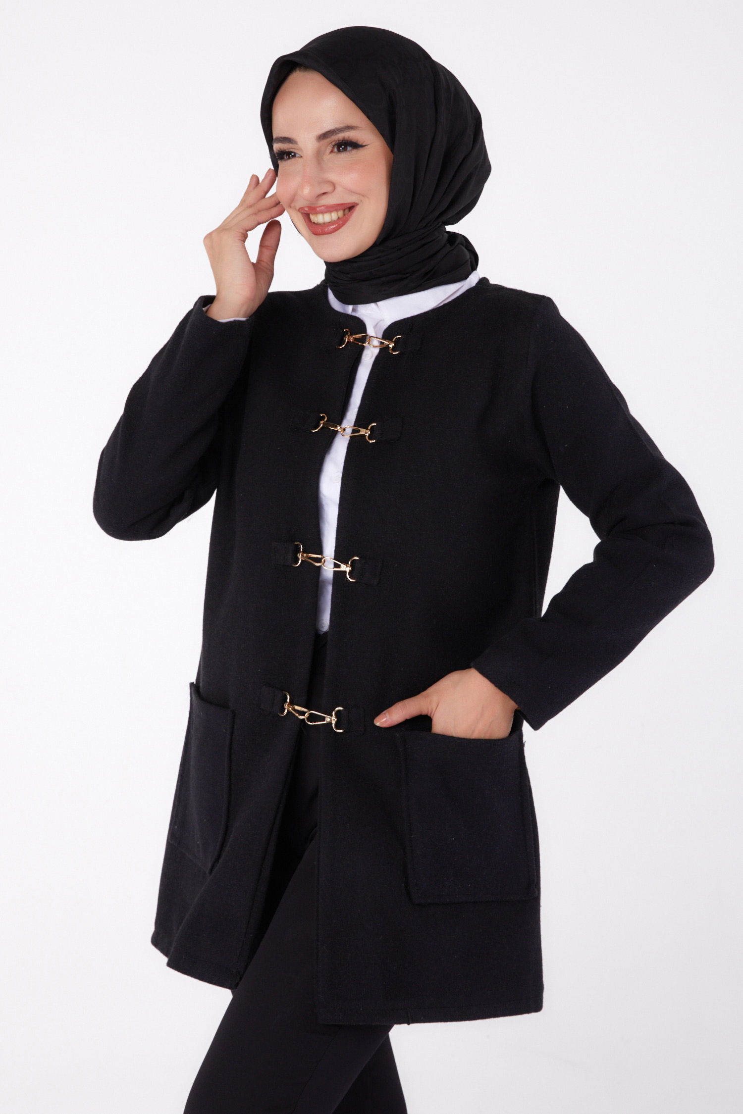 Kaşe Ceket Siyah - 13292 - 1