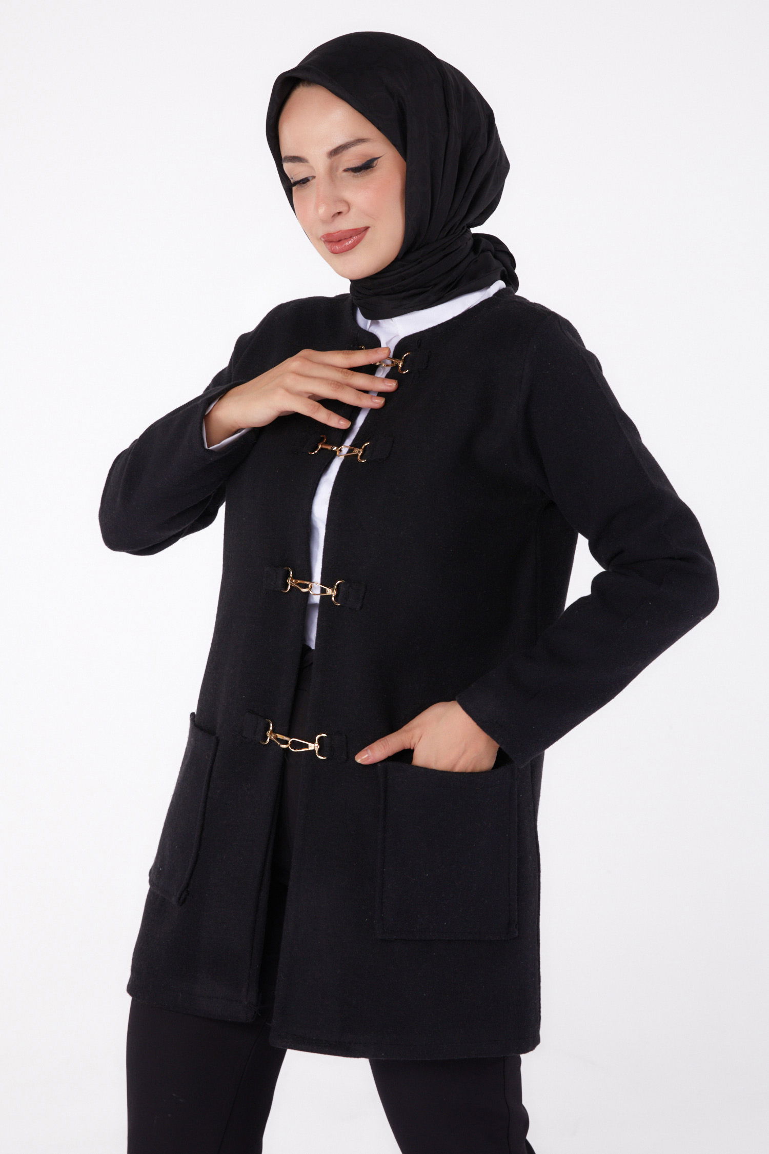 Kaşe Ceket Siyah - 13292 - 2
