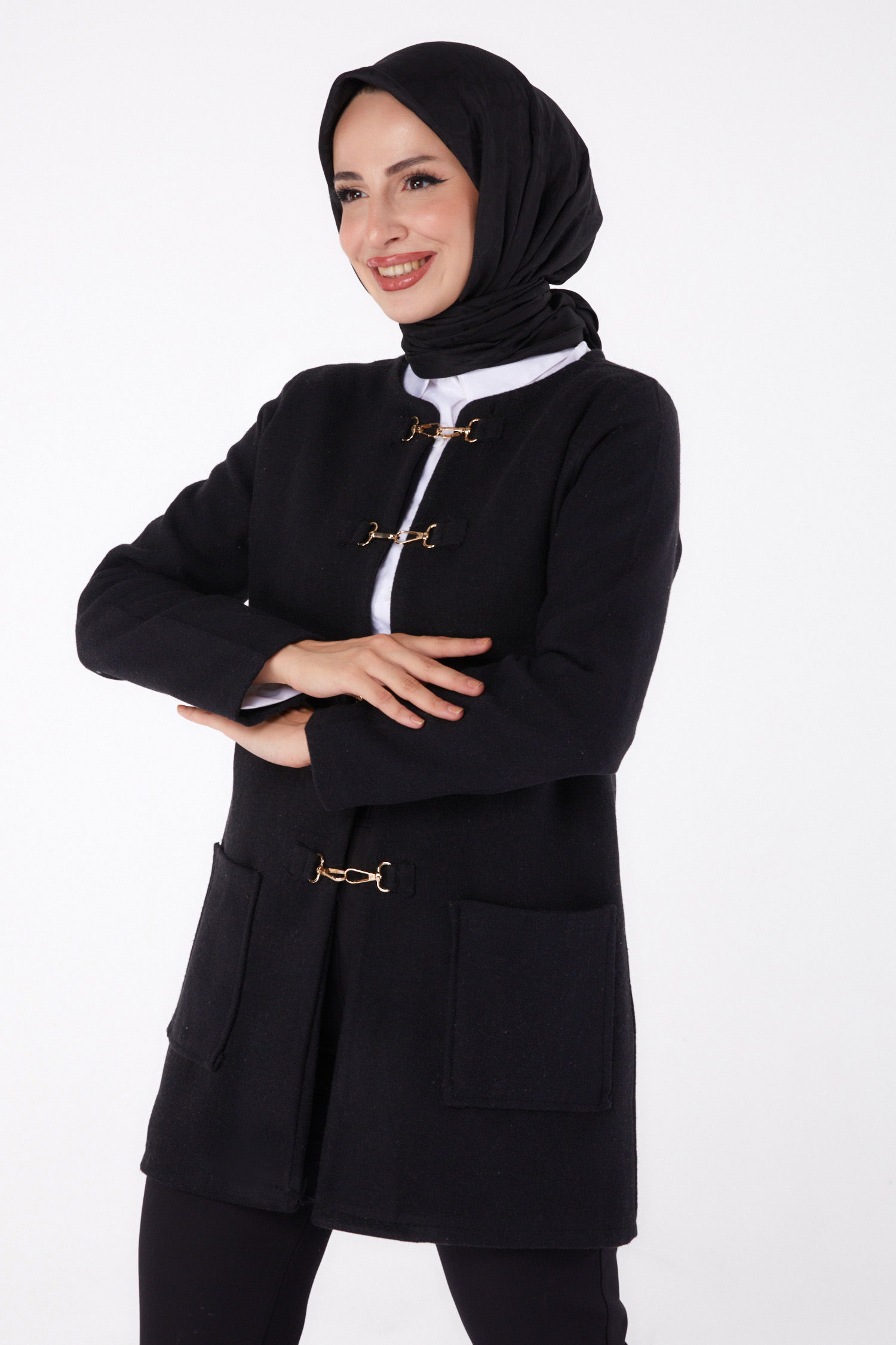 Kaşe Ceket Siyah - 13292 - 3
