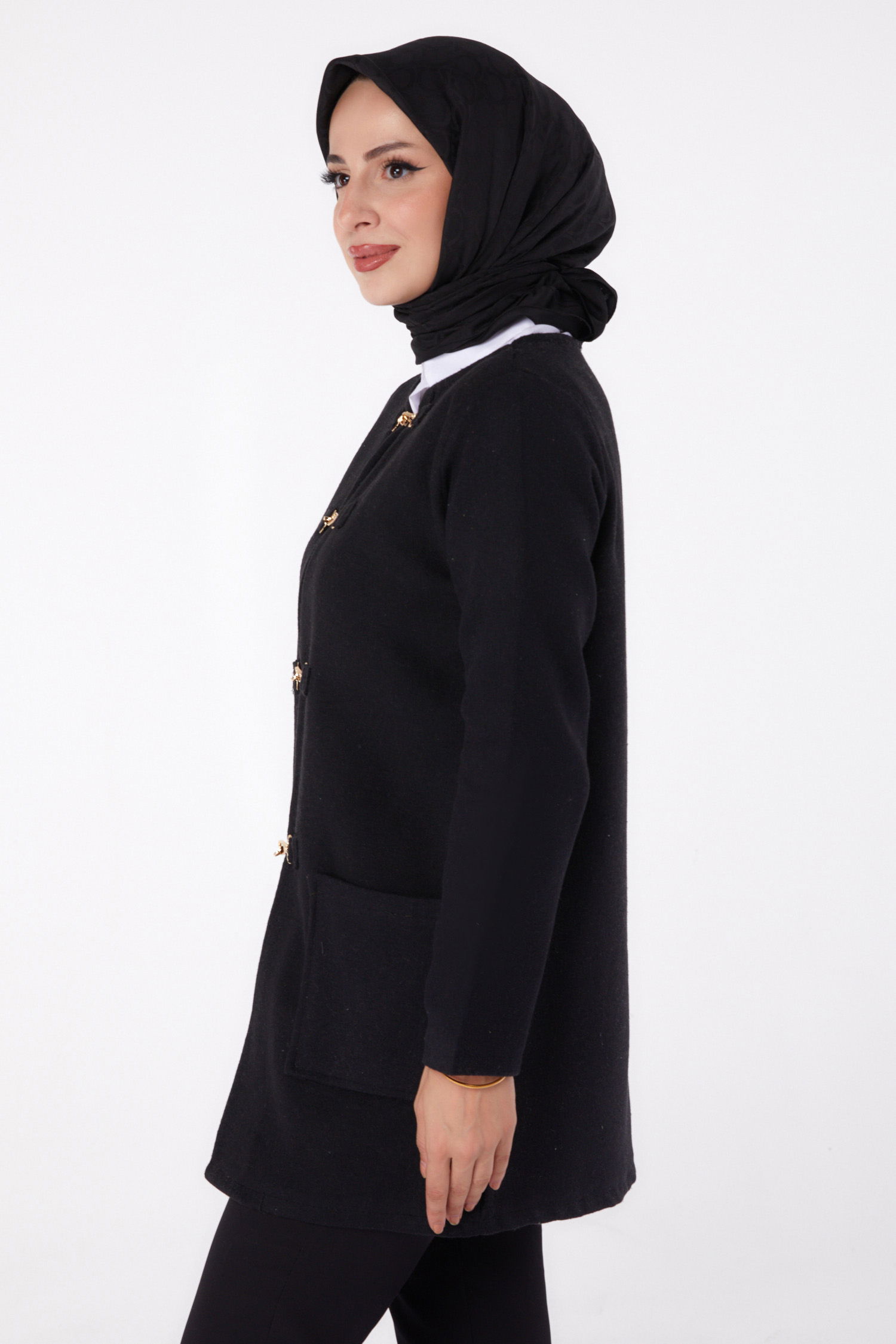 Kaşe Ceket Siyah - 13292 - 4