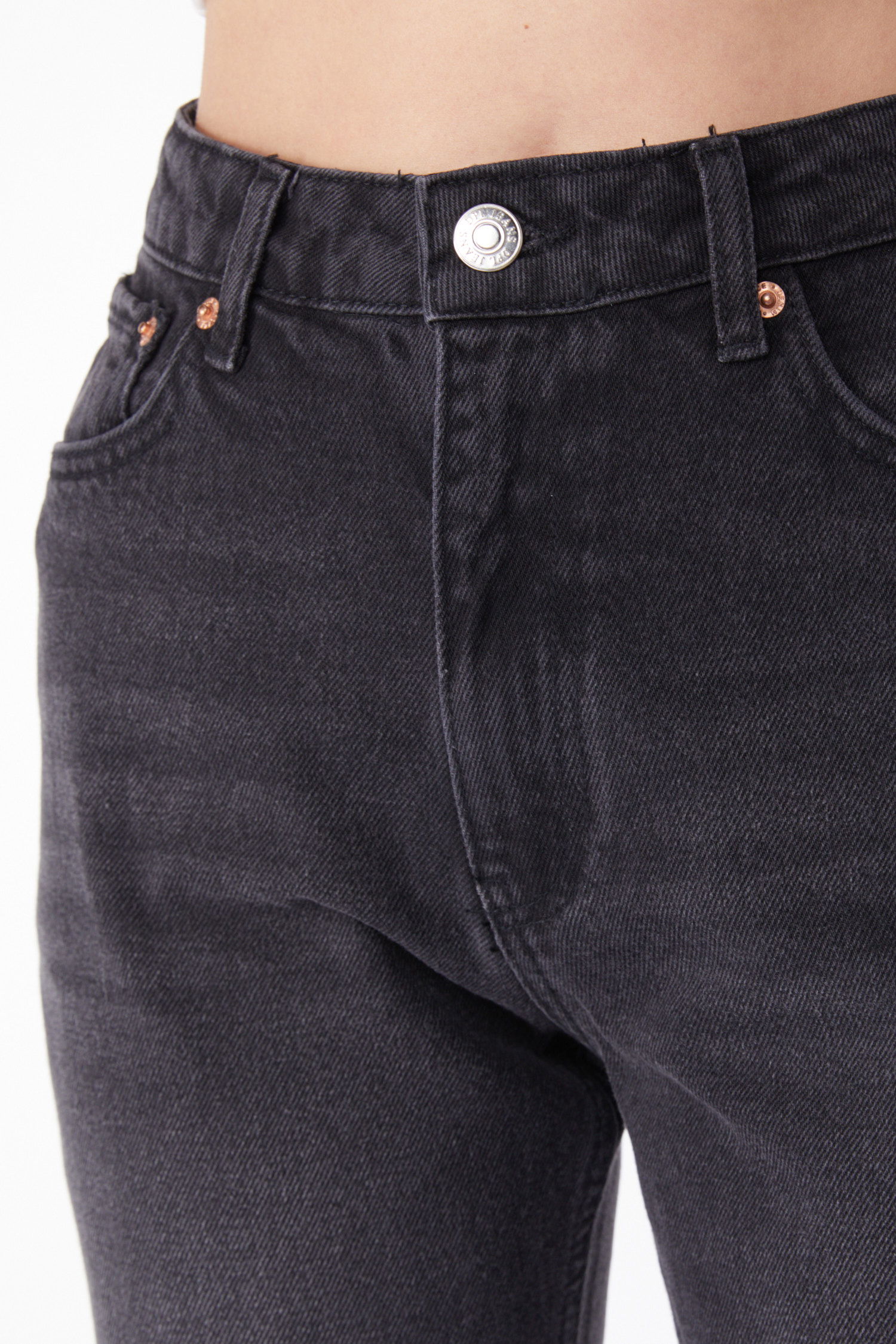 Düz Orta Kadın Siyah Mam Jeans Kot Pantolon - 50004 - 6