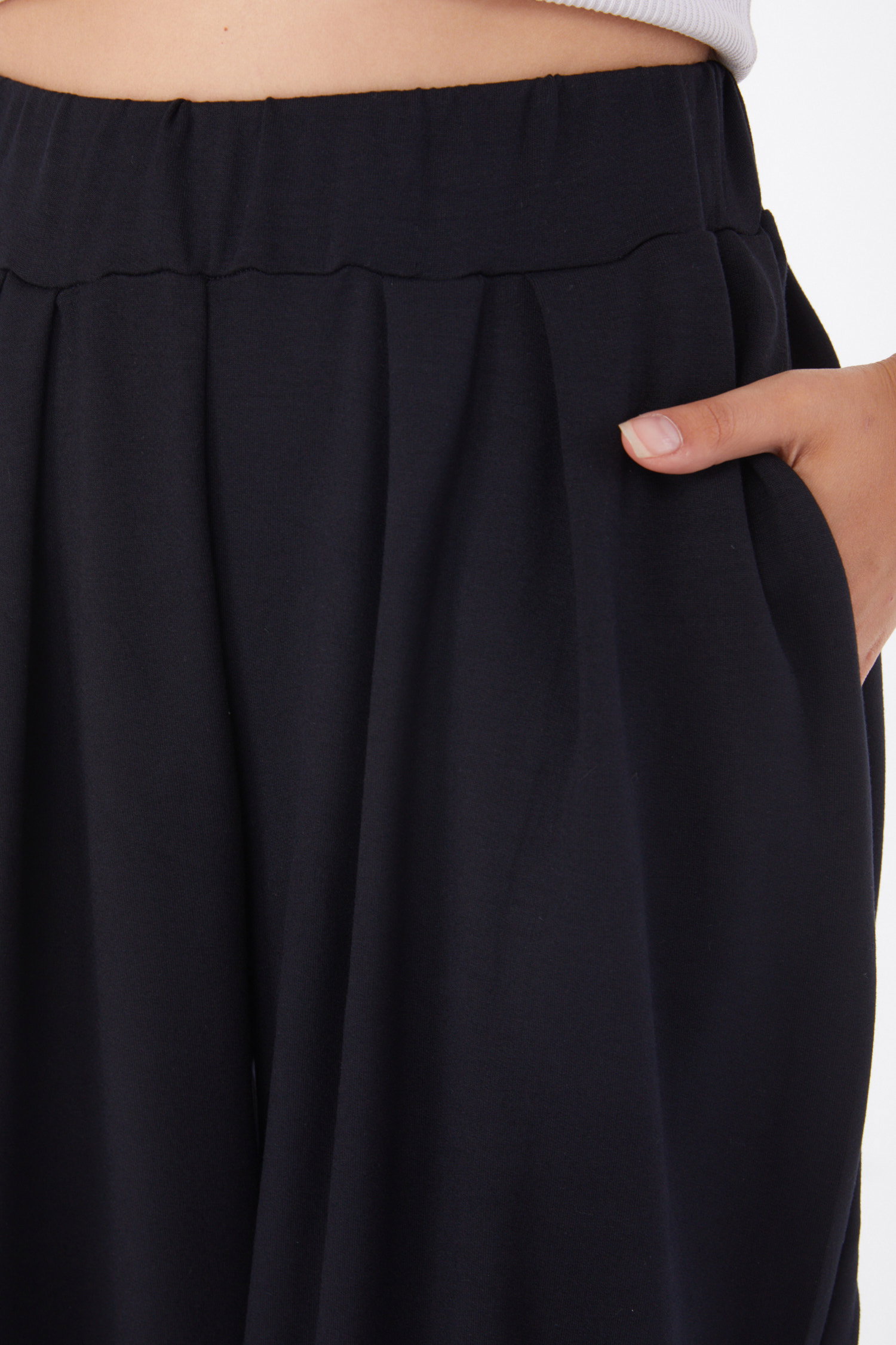 Düz Orta Kadın Siyah Şalvar Pantolon - 25920 - 6