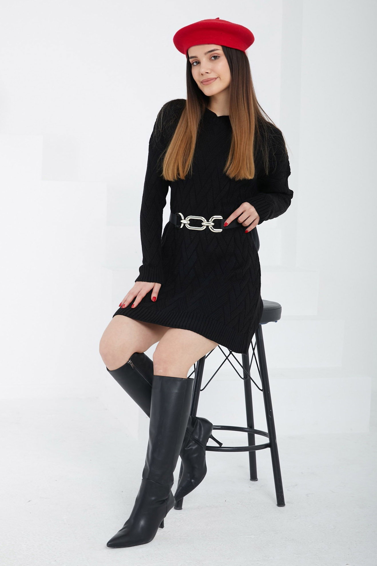 Zikzak Triko Kazak Siyah - 26686 - 4