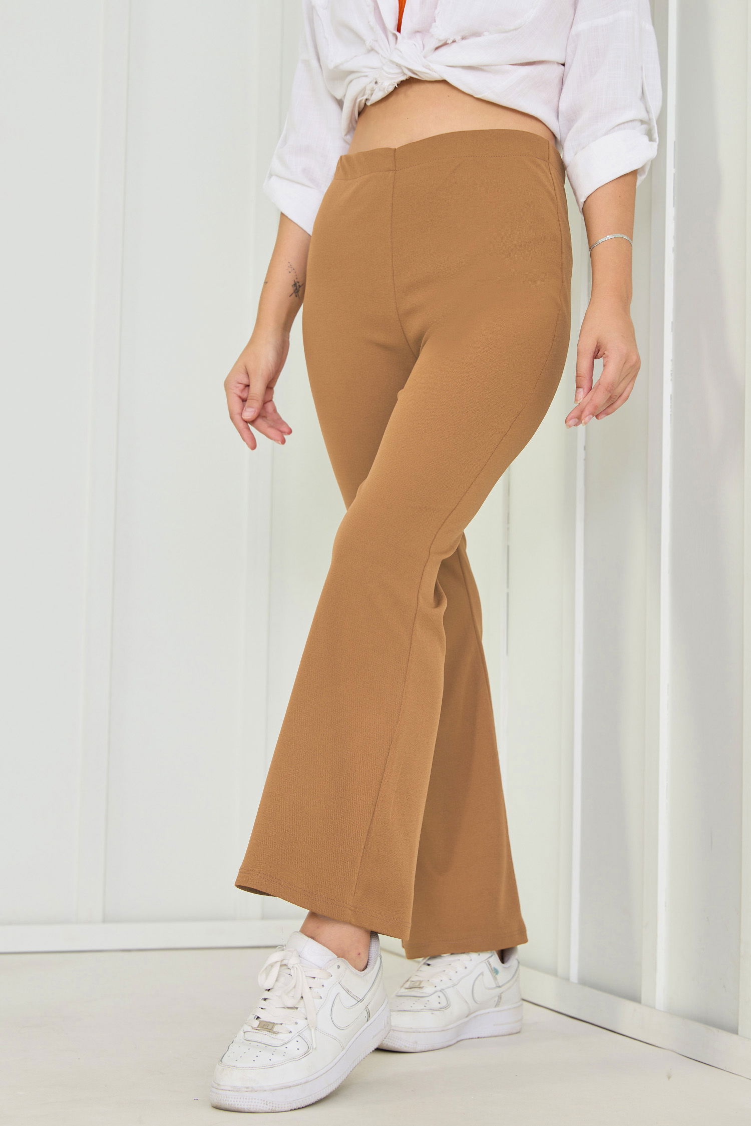 Düz Orta Kadın Taba PANTOLON - 26262 - 4