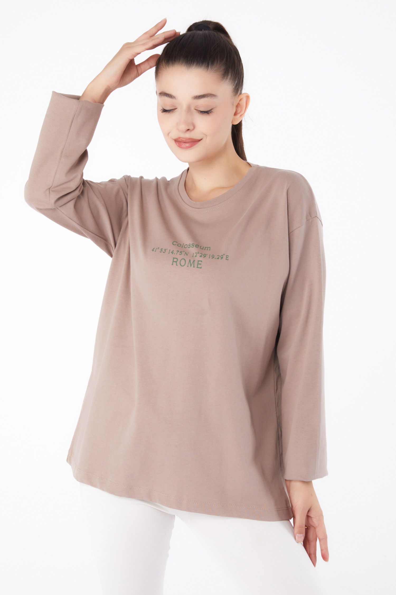Baskılı Sweat Vizon - 26264 - 2