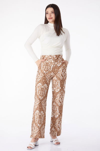 Desenli Pantolon Vizon - 25313 
