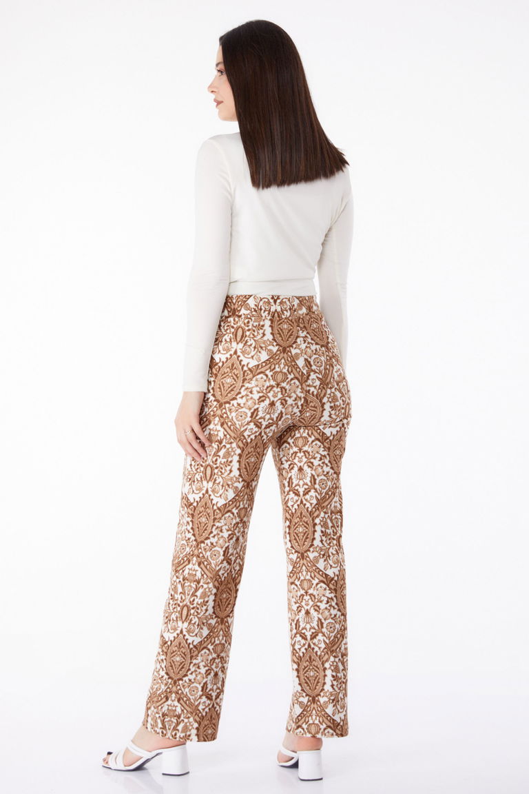 Desenli Pantolon Vizon - 25313 - TOFİSA