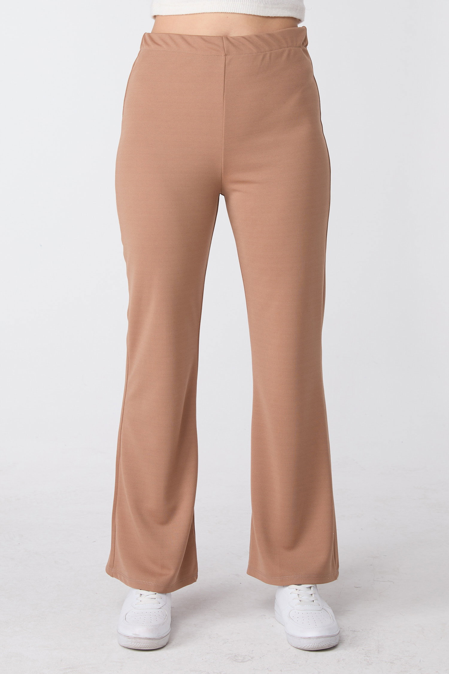Düz Orta Kadın Vizon PANTOLON - 26262 - 2