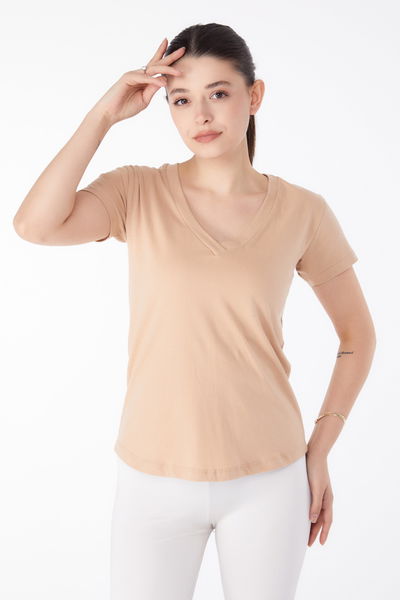 V Yaka T-shirt Vizon - 25326 