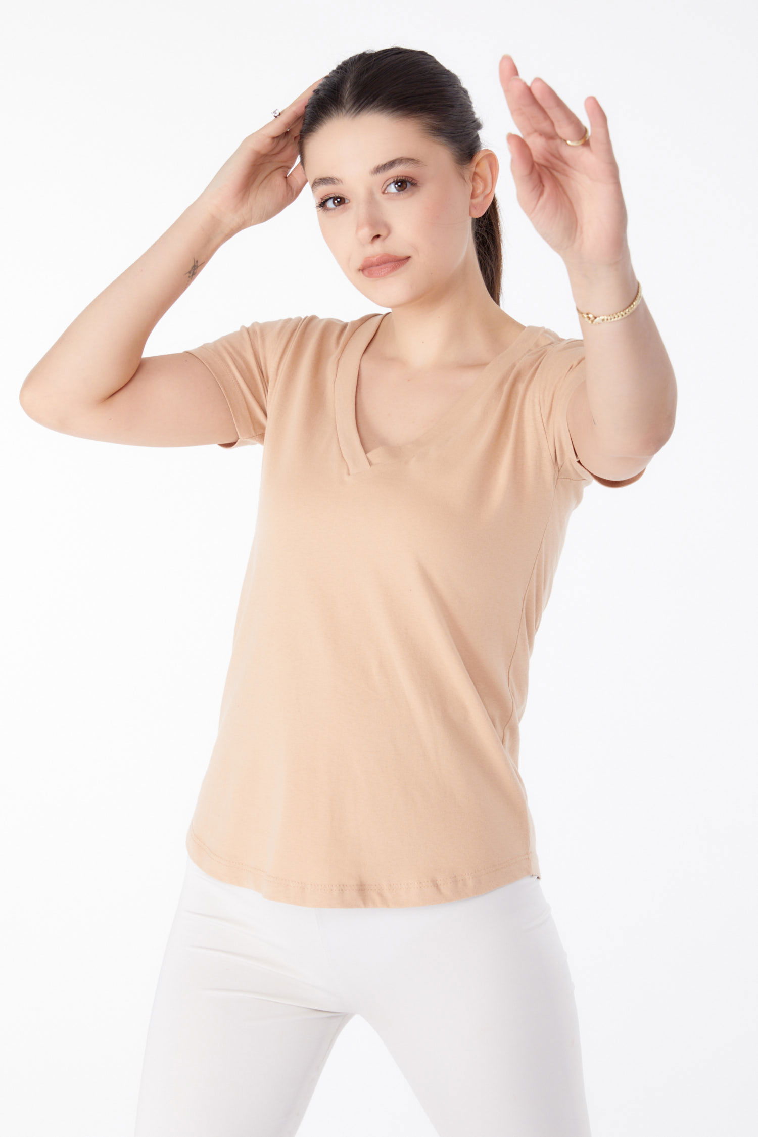 V Yaka T-shirt Vizon - 25326 - 3