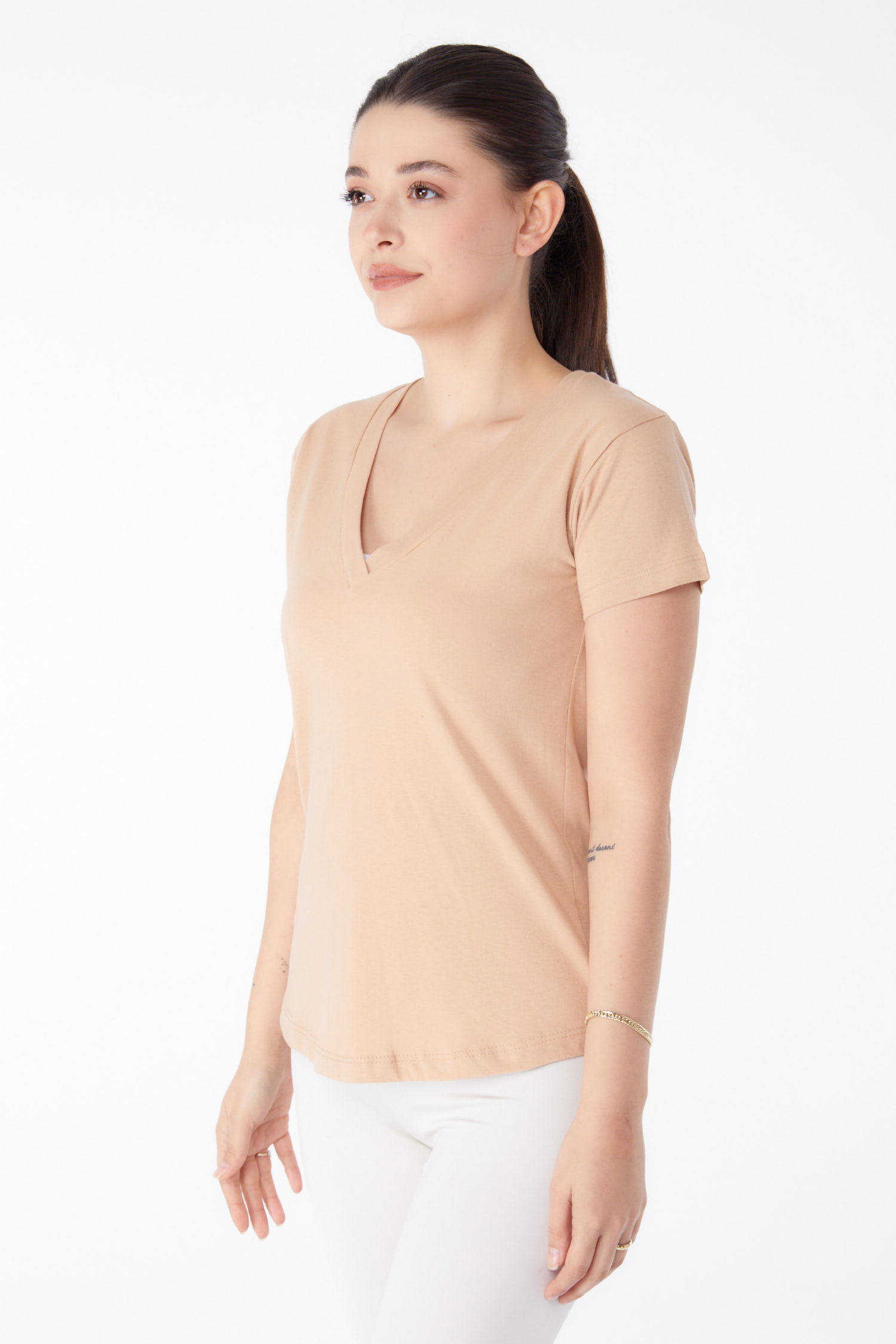 V Yaka T-shirt Vizon - 25326 - 4