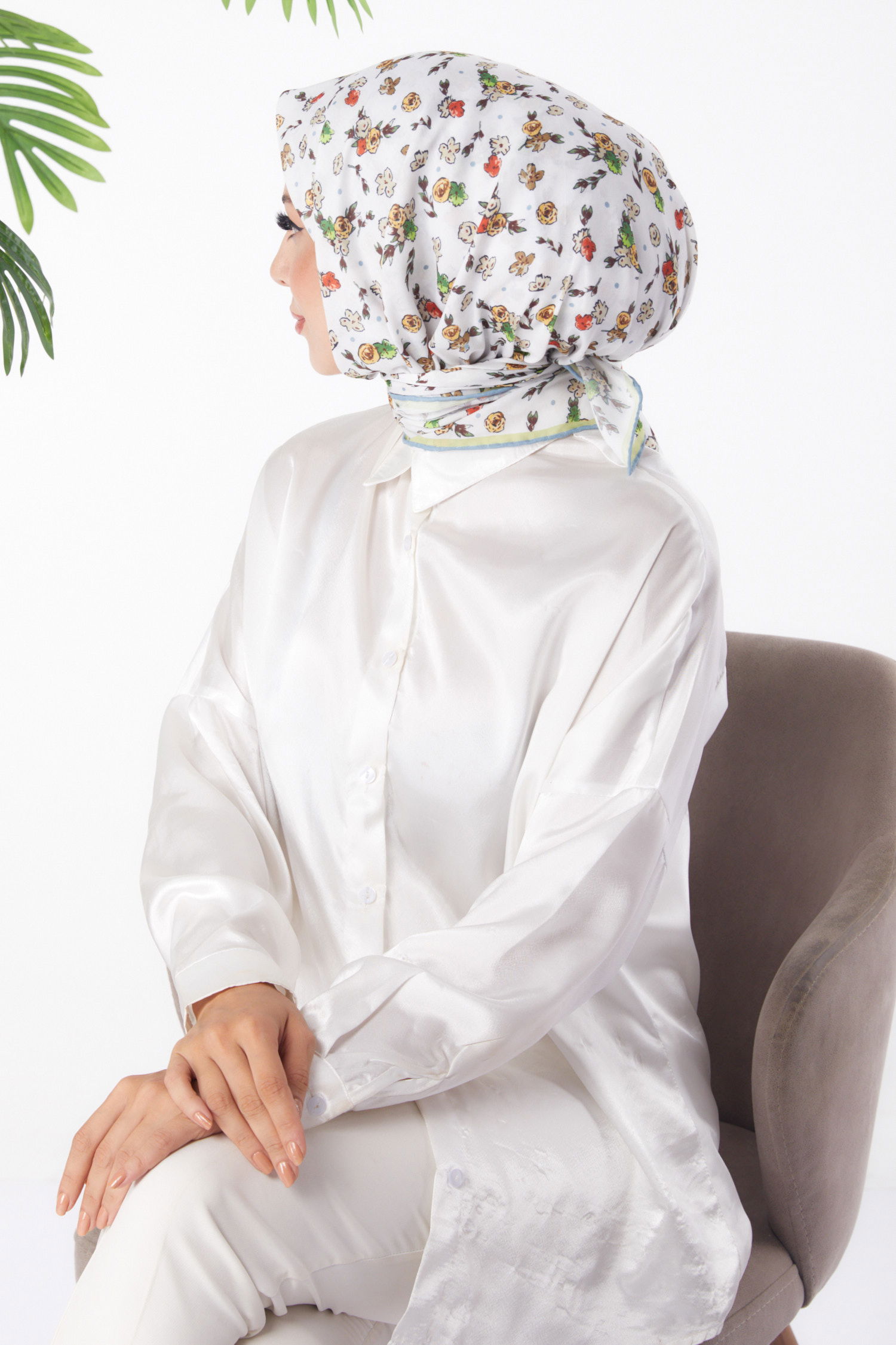 Desenli Eşarp Yeşil - 25978 - 3